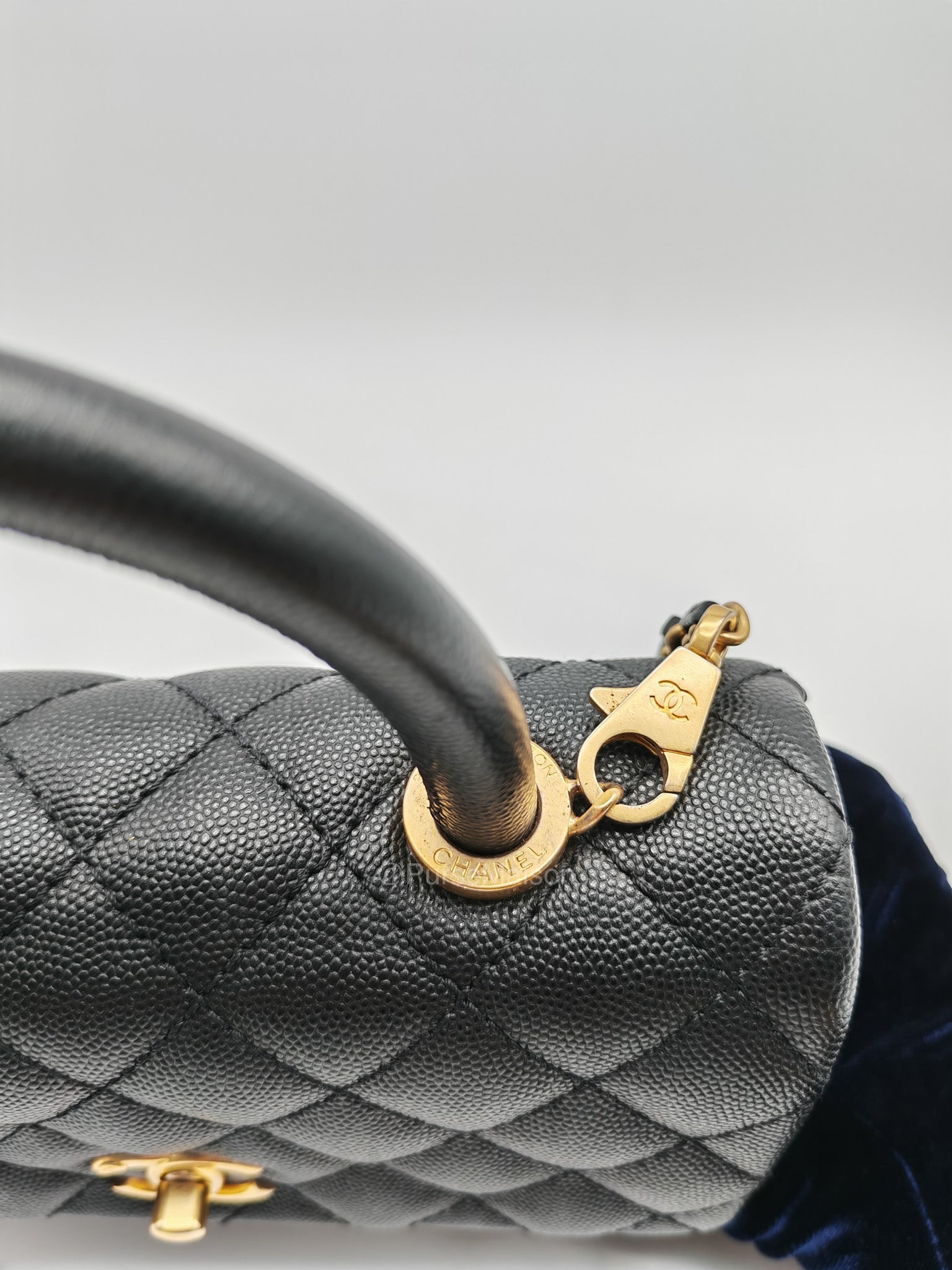 Chanel Coco Handle Small in Black Caviar Leather and Gold Hardware Series 25 | Purse Maison Luxury Bags Shop