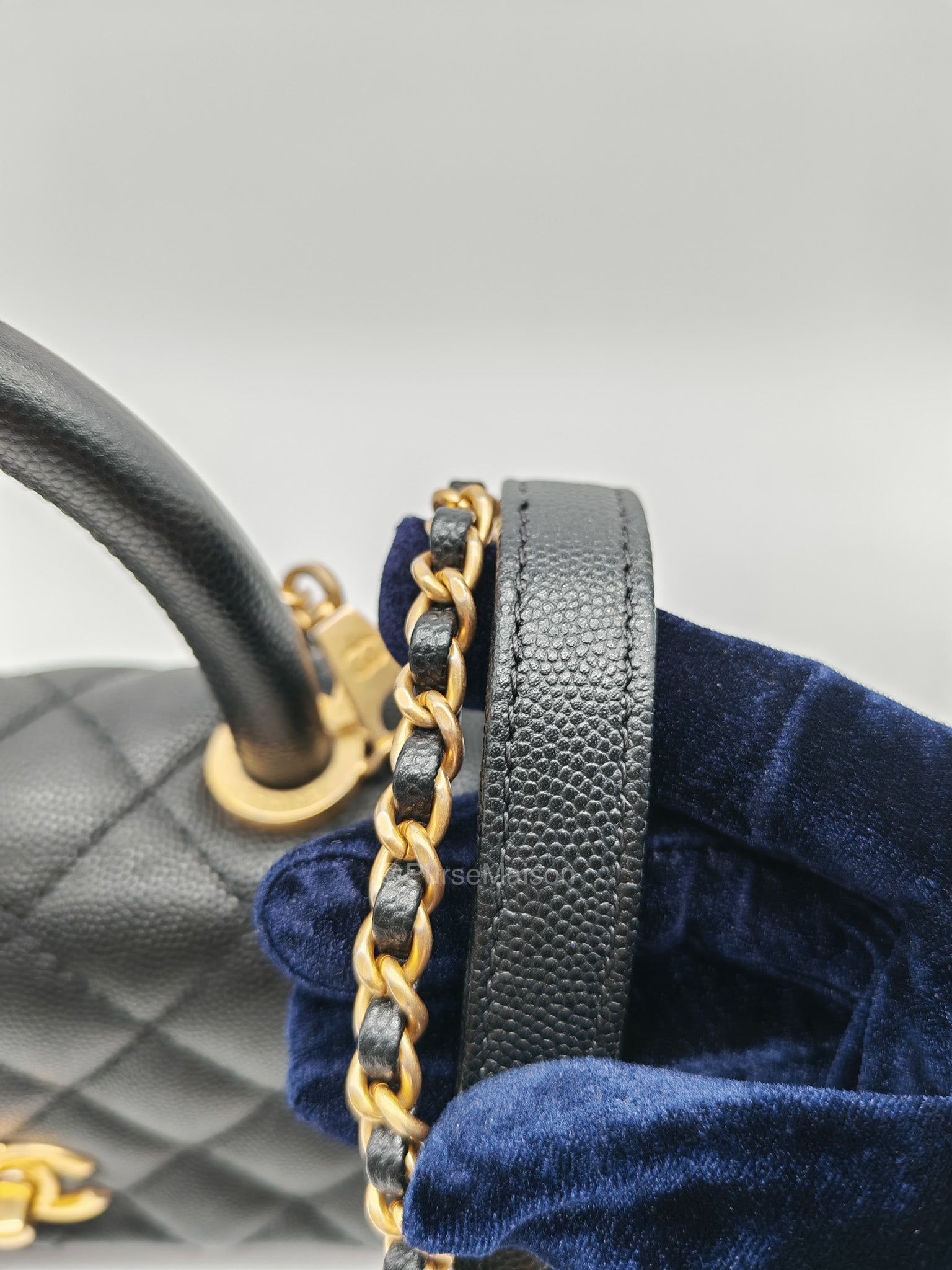 Chanel Coco Handle Small in Black Caviar Leather and Gold Hardware Series 25 | Purse Maison Luxury Bags Shop