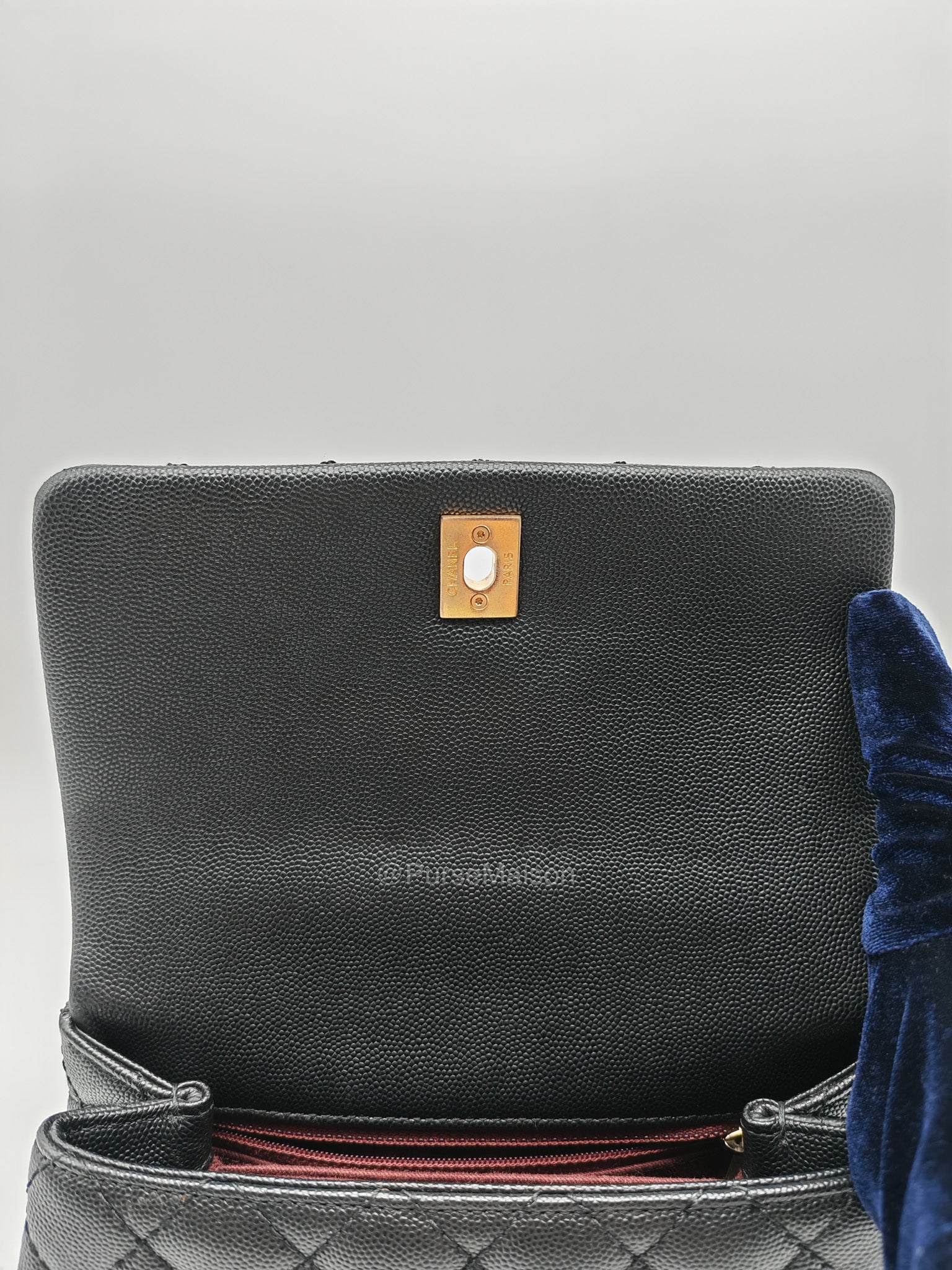 Chanel Coco Handle Small in Black Caviar Leather and Gold Hardware Series 25 | Purse Maison Luxury Bags Shop
