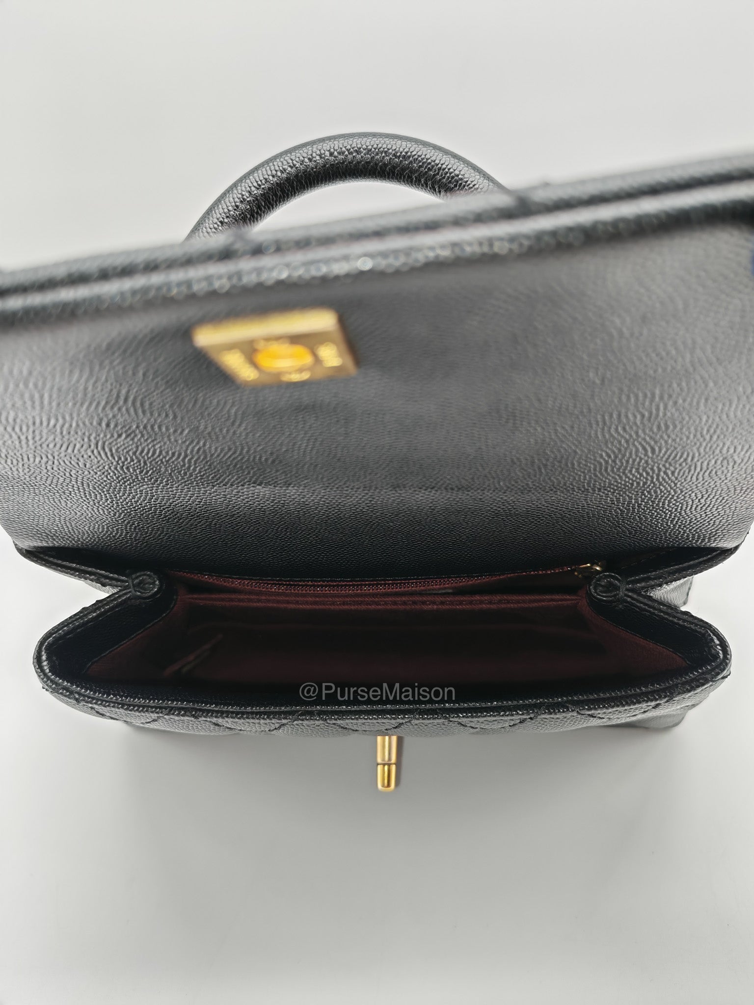 Chanel Coco Handle Small in Black Caviar Leather and Gold Hardware Series 25 | Purse Maison Luxury Bags Shop
