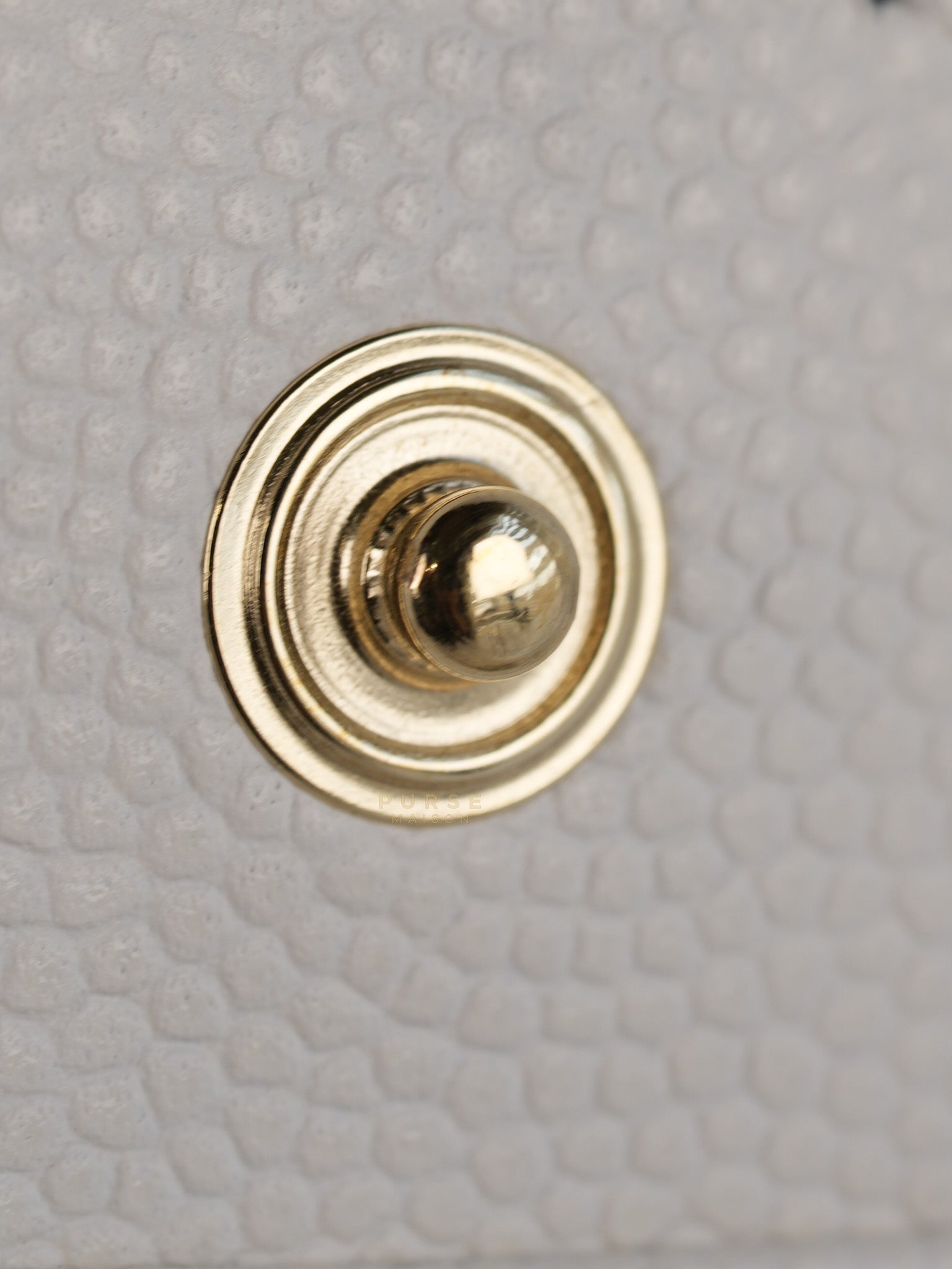 Compact Wallet in White Caviar Leather(Microchip) | Purse Maison Luxury Bags Shop