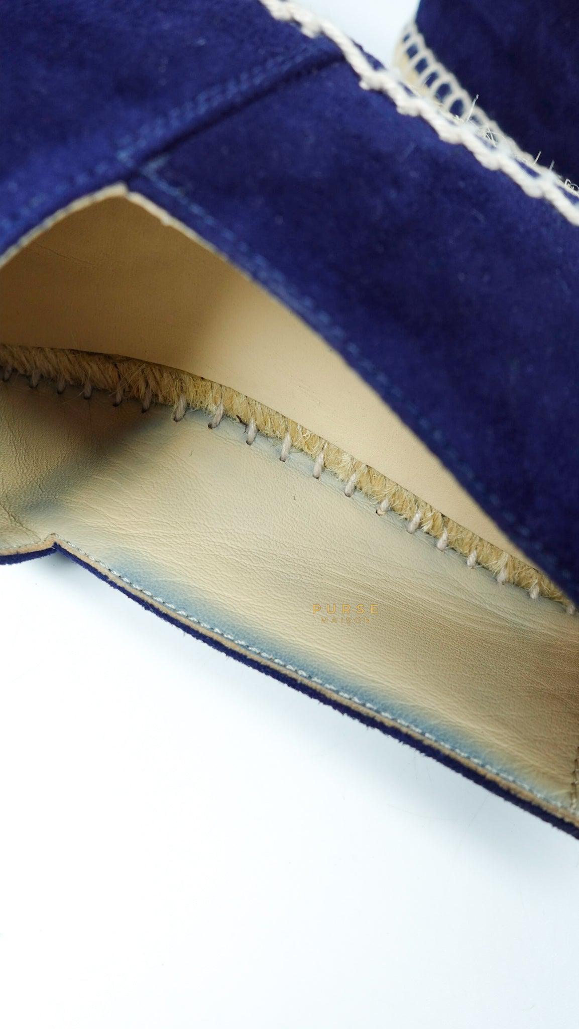 Chanel Espadrilles Suede Navy Blue Size 36 EU (22.5cm)