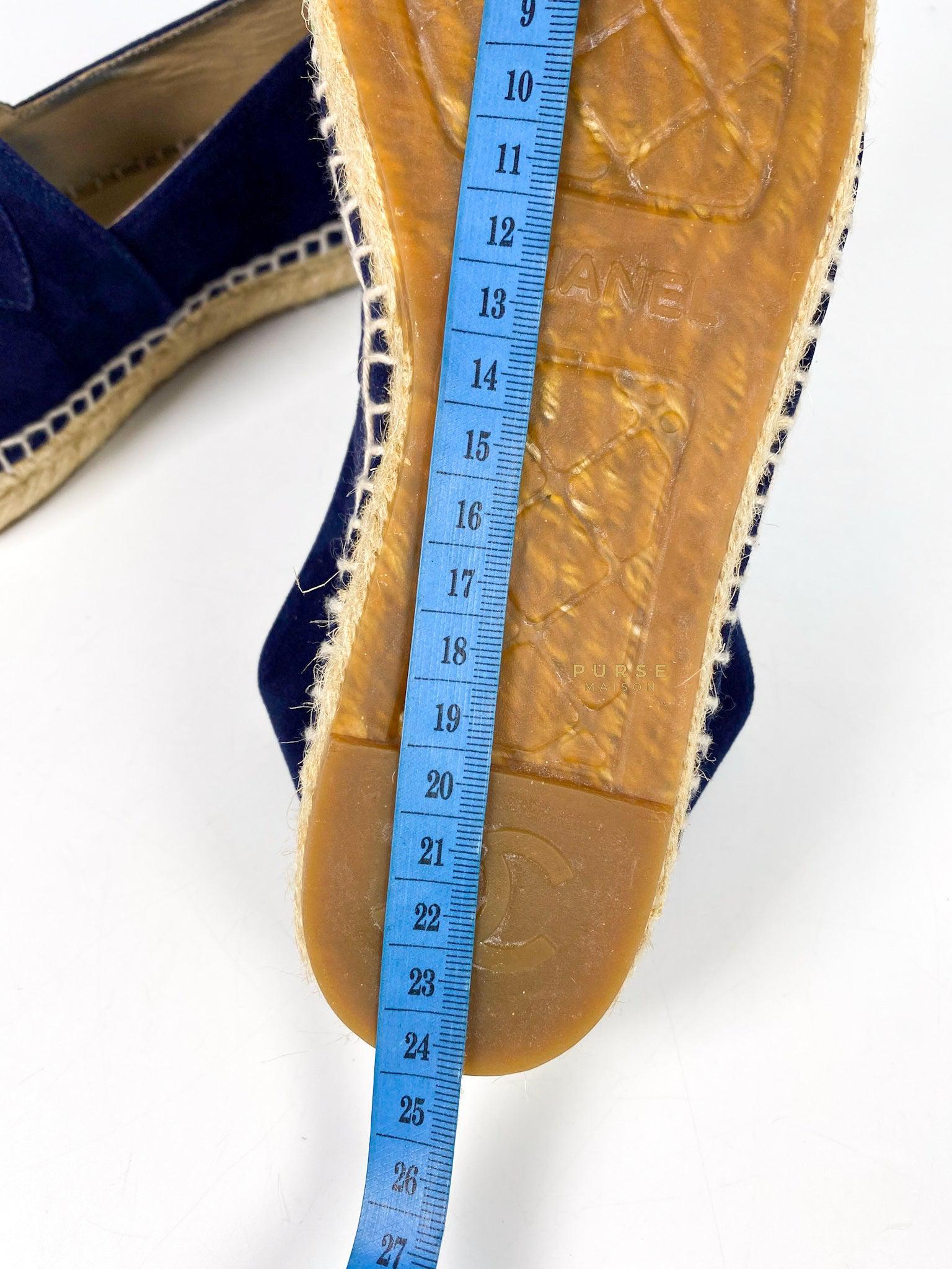 Chanel Espadrilles Suede Navy Blue Size 36 EU (22.5cm)