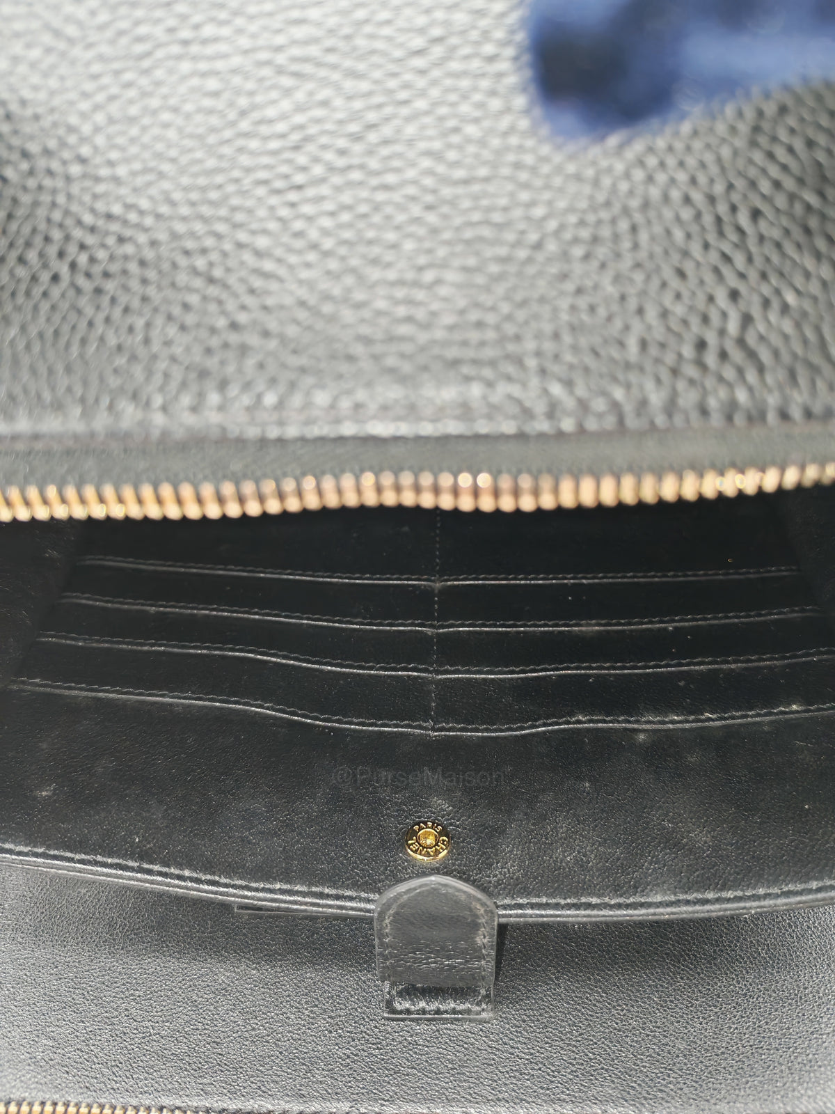 Chanel Filigree Vanity Case Large Black Caviar Leather in Aged Gold Hardware (Series 27) | Purse Maison Luxury Bags Shop