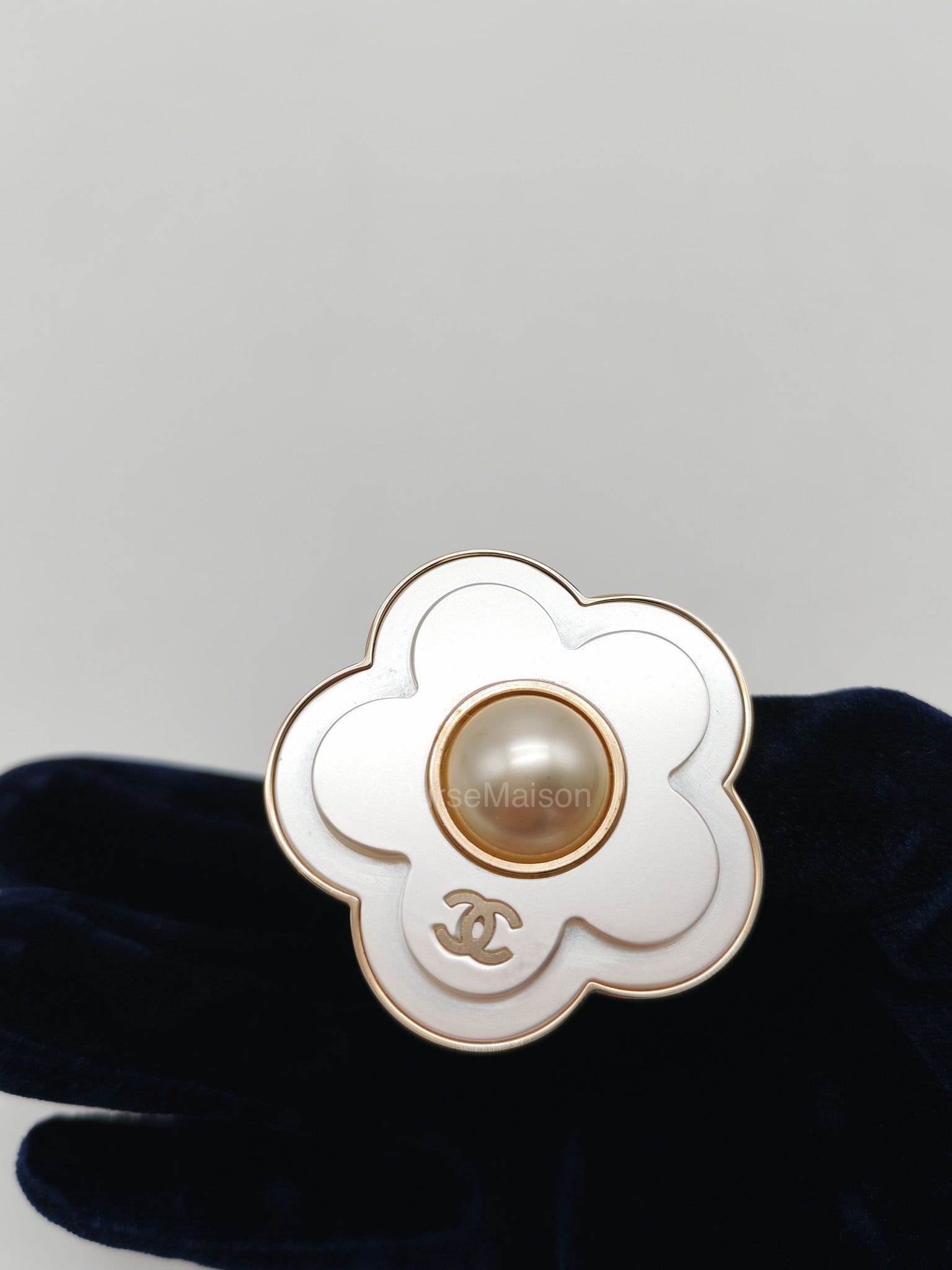Chanel Fleur de Camelia in Light Gold Hardware Brooch | Purse Maison Luxury Bags Shop