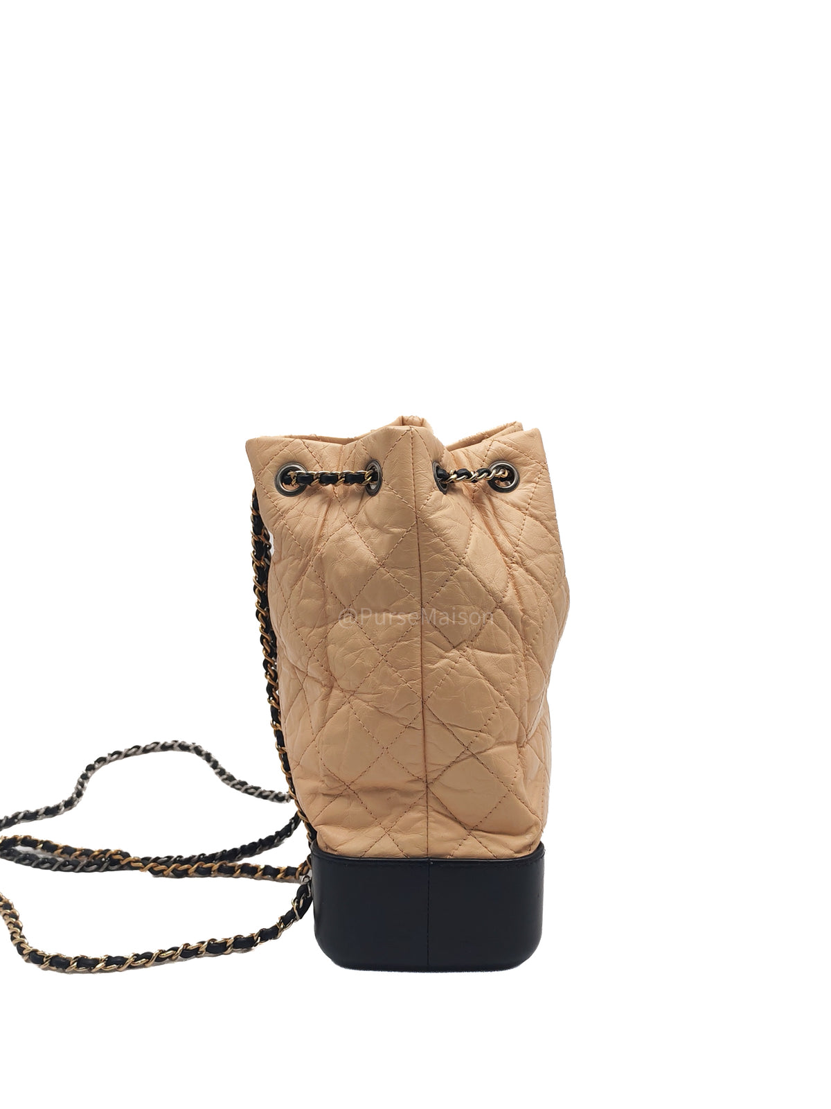 Chanel Gabrielle Backpack Small in Beige Aged Calfskin Leather Mix Hardware (Series 25) | Purse Maison Luxury Bags Shop