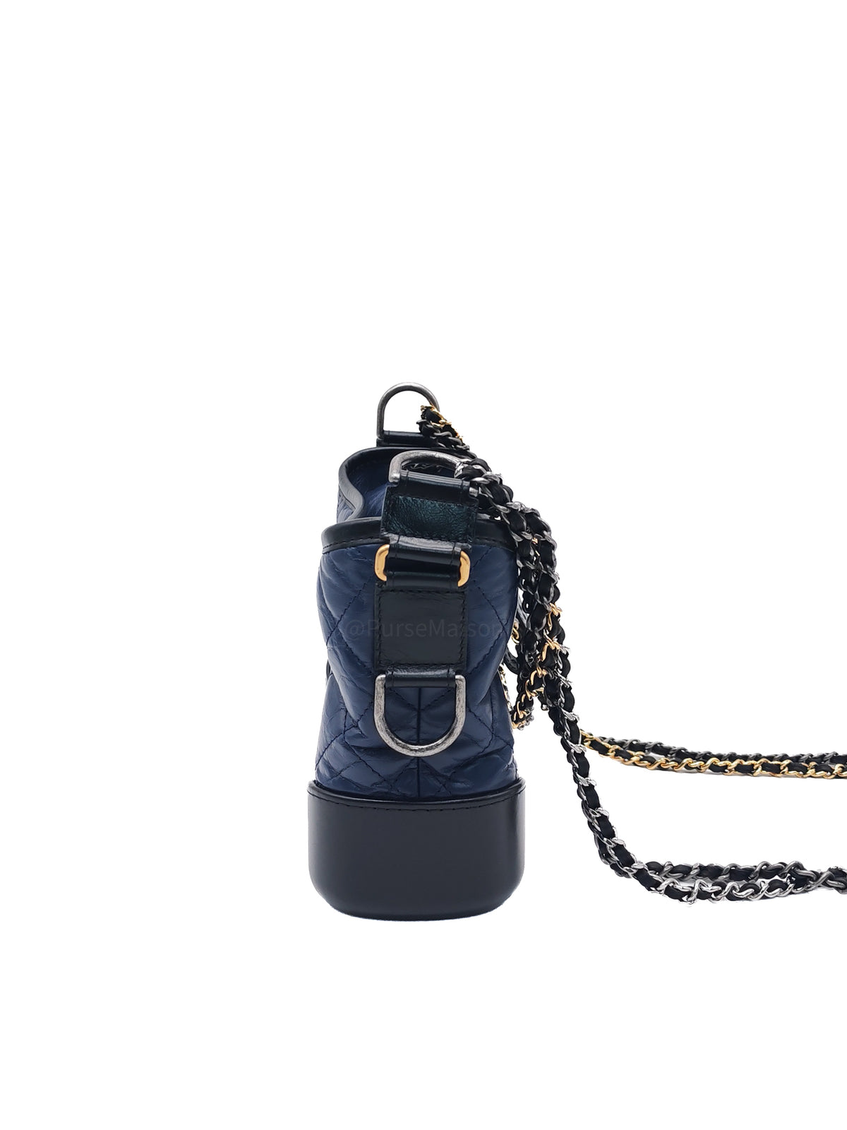 Chanel Gabrielle Hobo Bag Small in Navy Blue Quilted Aged Calfskin Leather and Mix Hardware Series 24 | Purse Maison Luxury Bags Shop