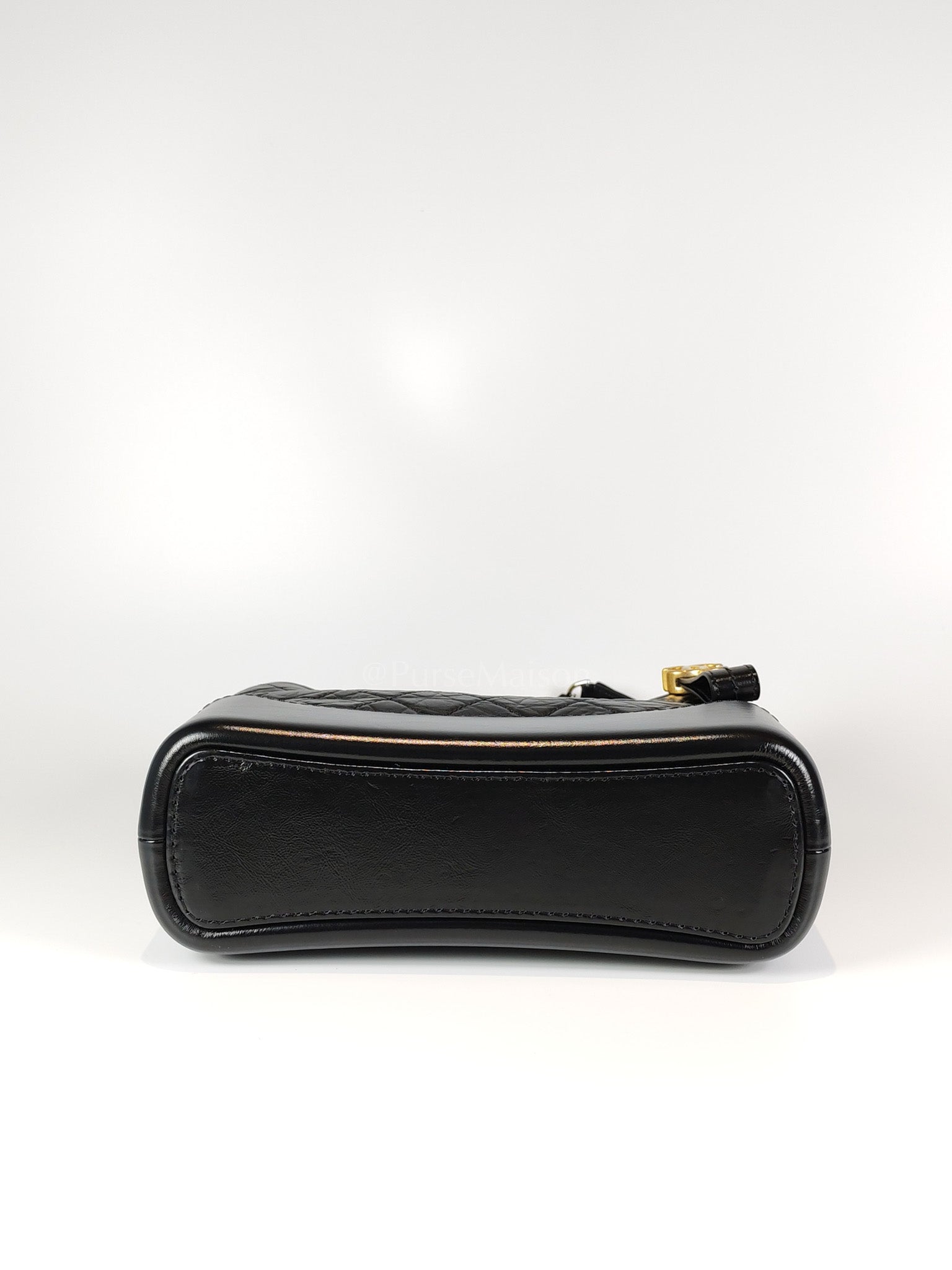 Gabrielle Medium in Black Quilted Distressed Calfskin & Mixed Hardware (Microchip) | Purse Maison Luxury Bags Shop