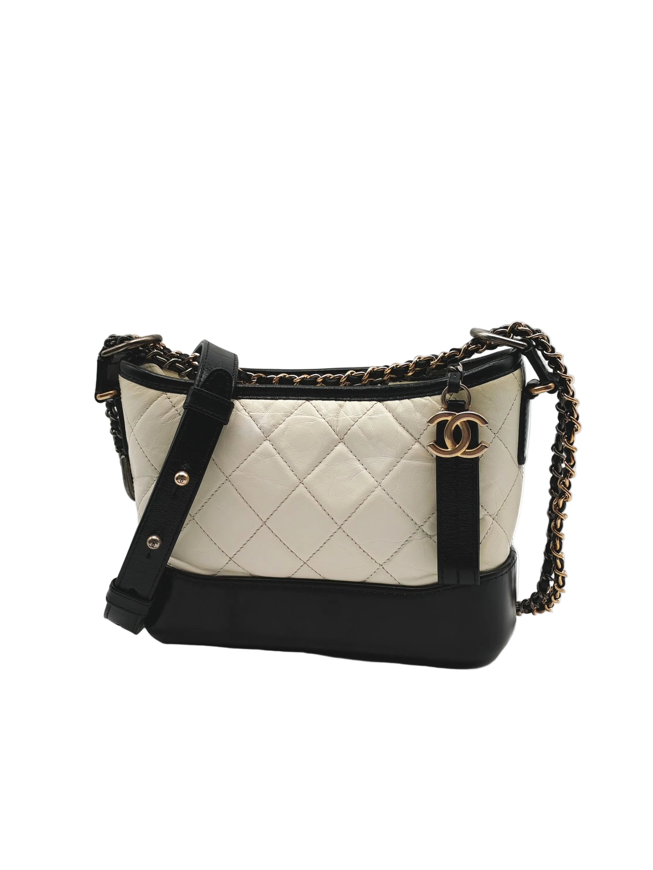Gabrielle Small in Off White Distressed Calfskin Leather and Mixed Hardware Series 26 | Purse Maison Luxury Bags Shop