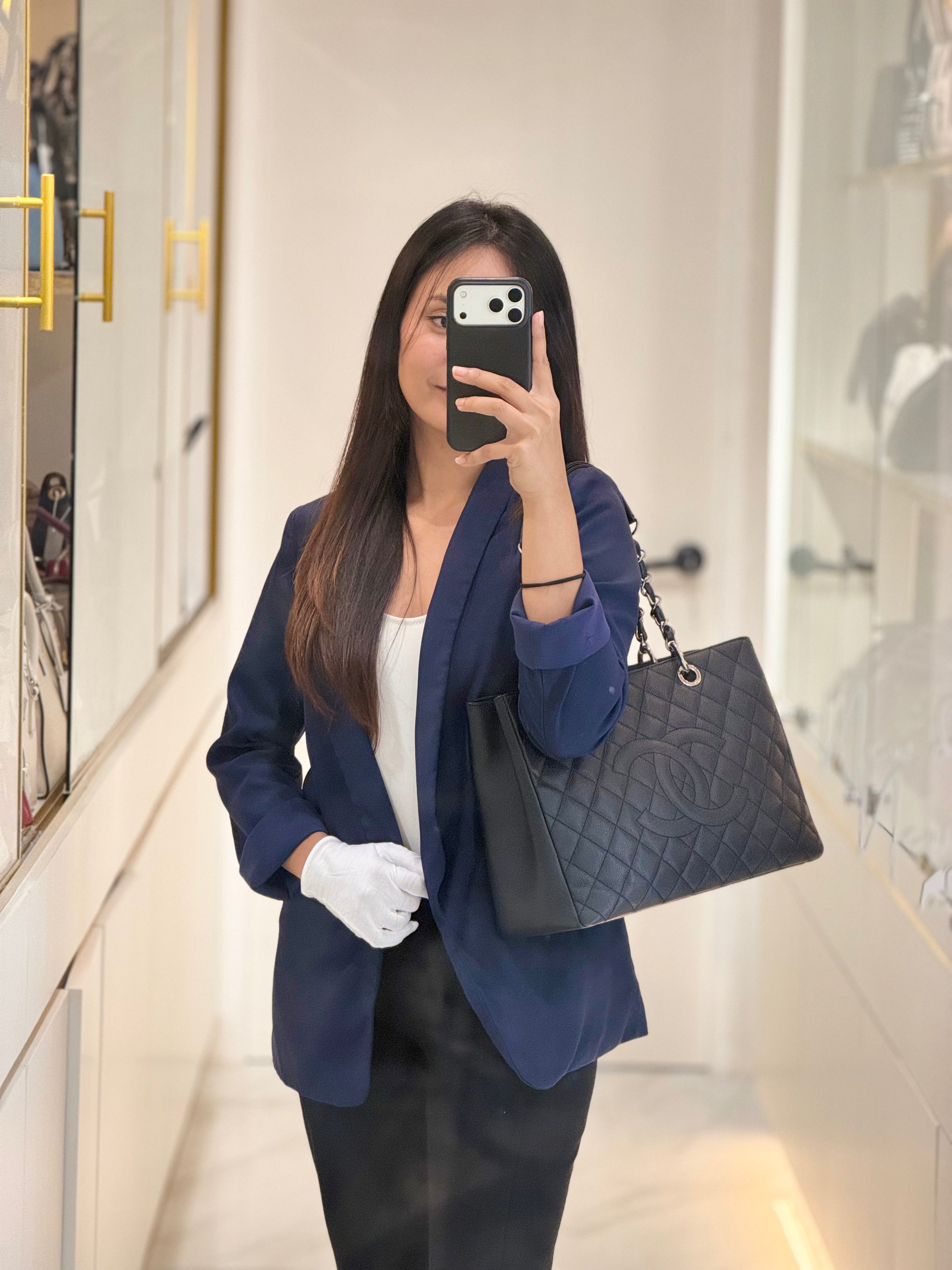 Chanel Grand Shopping Tote Bag (GST) in Black Caviar Leather Silver Hardware (Series 17****92) | Purse Maison Luxury Bags Shop