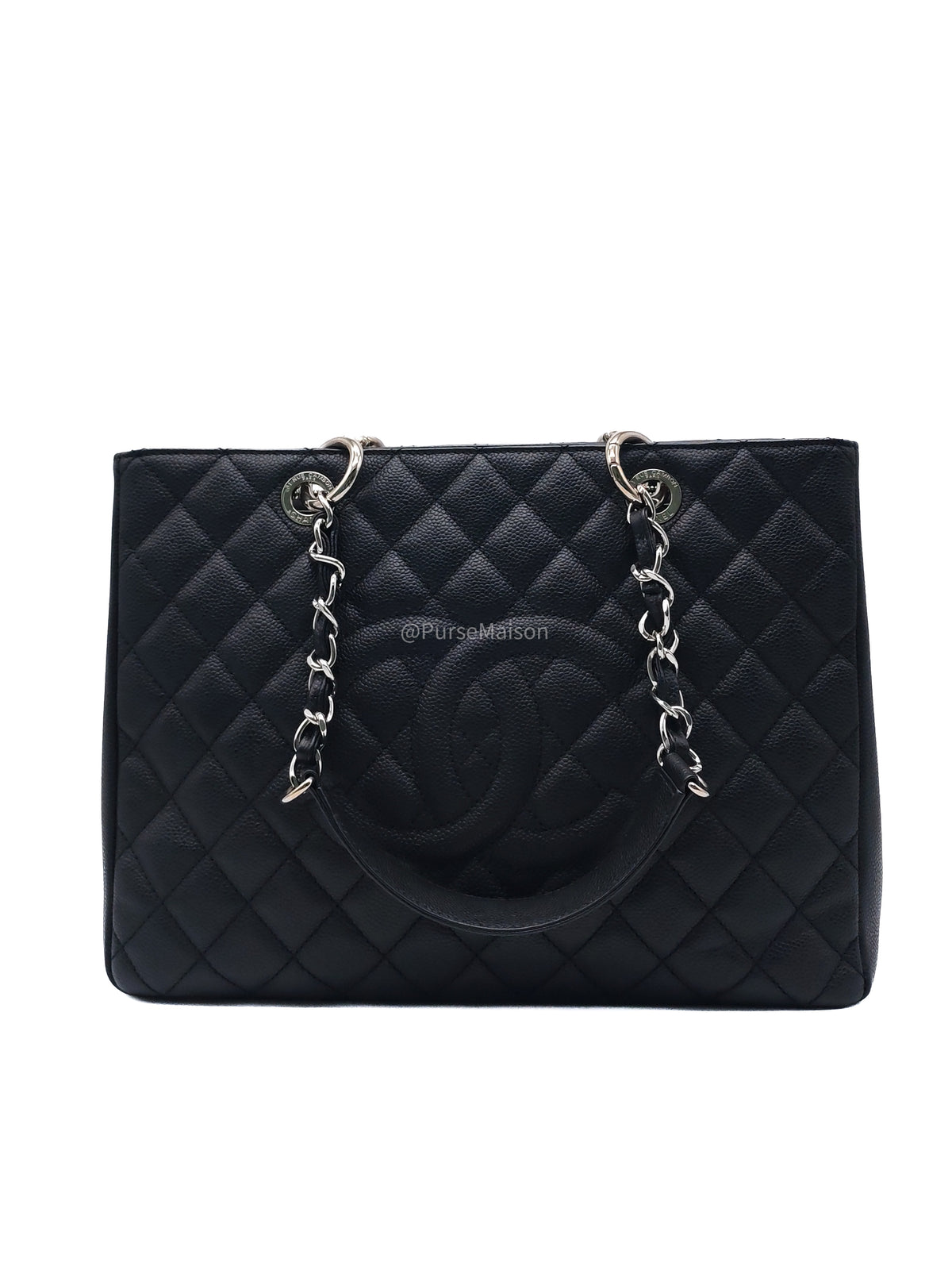 Chanel Grand Shopping Tote Bag (GST) in Black Caviar Leather Silver Hardware (Series 17****92) | Purse Maison Luxury Bags Shop