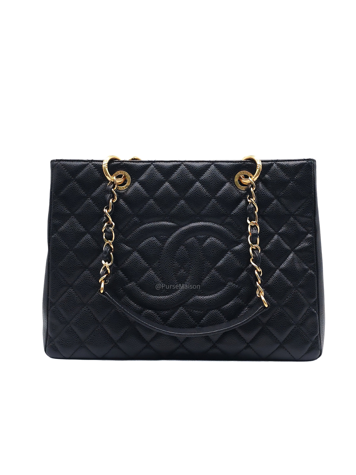 Chanel Grand Shopping Tote Bag (GST) in Black Quilted Caviar Leather and Gold Hardware Series 17 | Purse Maison Luxury Bags Shop