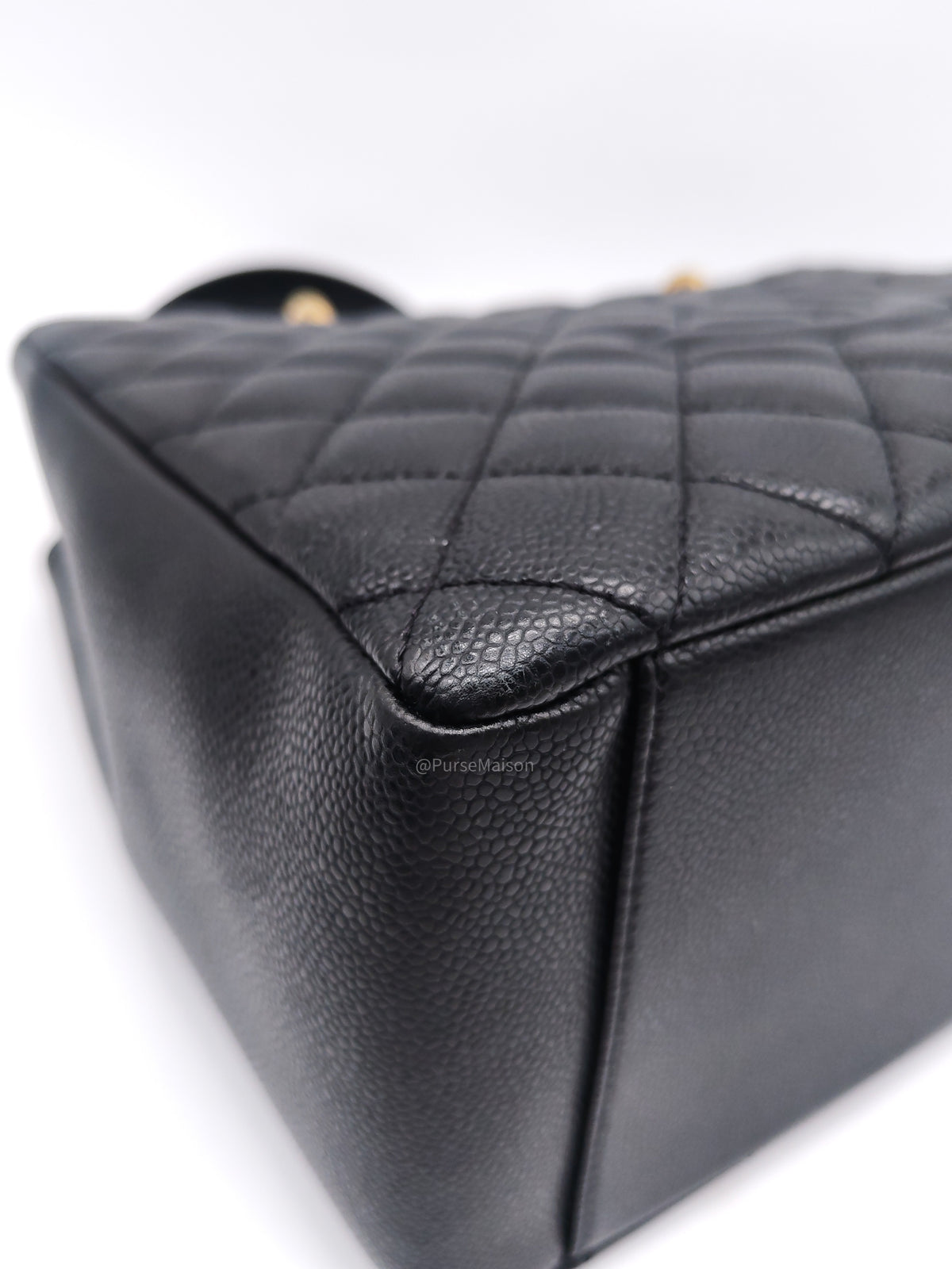Chanel Grand Shopping Tote Bag (GST) in Black Quilted Caviar Leather and Gold Hardware (Series 19) | Purse Maison Luxury Bags Shop