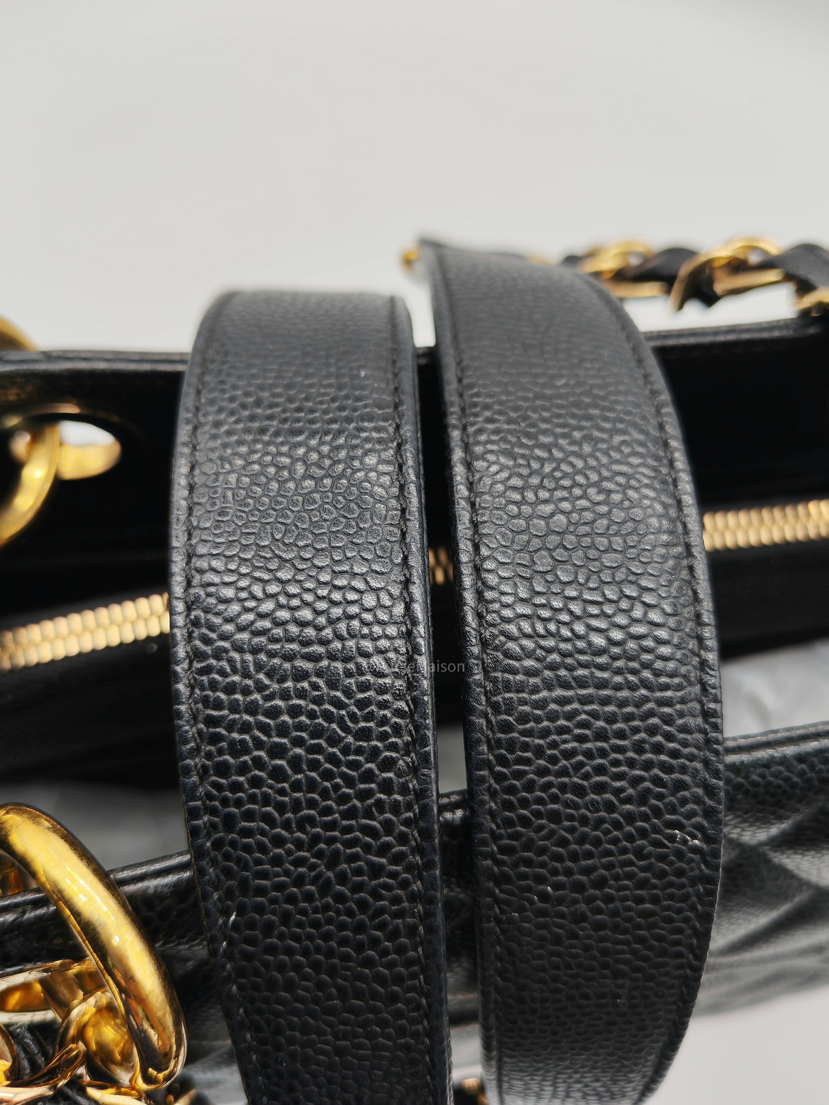 Chanel Grand Shopping Tote Bag (GST) in Black Quilted Caviar Leather and Gold Hardware (Series 19) | Purse Maison Luxury Bags Shop