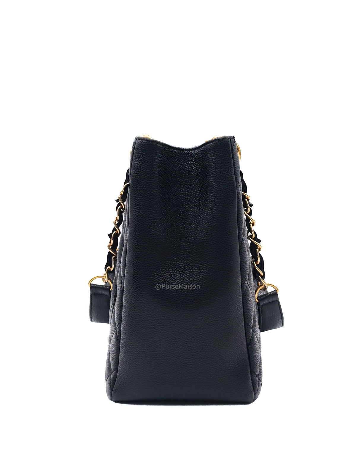 Chanel Grand Shopping Tote Bag (GST) in Black Quilted Caviar Leather and Gold Hardware (Series 19) | Purse Maison Luxury Bags Shop