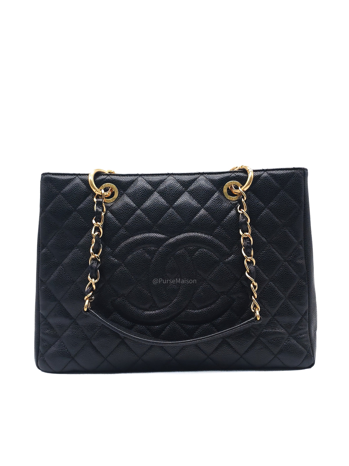 Chanel Grand Shopping Tote Bag (GST) in Black Quilted Caviar Leather Gold Hardware (Series 15***52) | Purse Maison Luxury Bags Shop