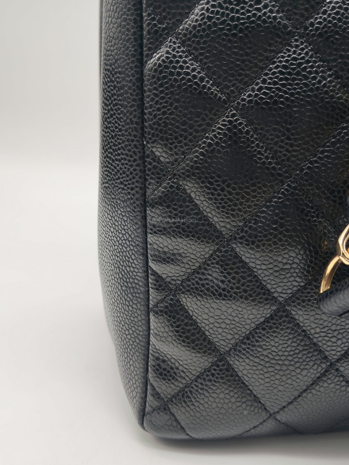 Chanel Grand Shopping Tote Bag (GST) in Black Quilted Caviar Leather Gold Hardware (Series 19) | Purse Maison Luxury Bags Shop