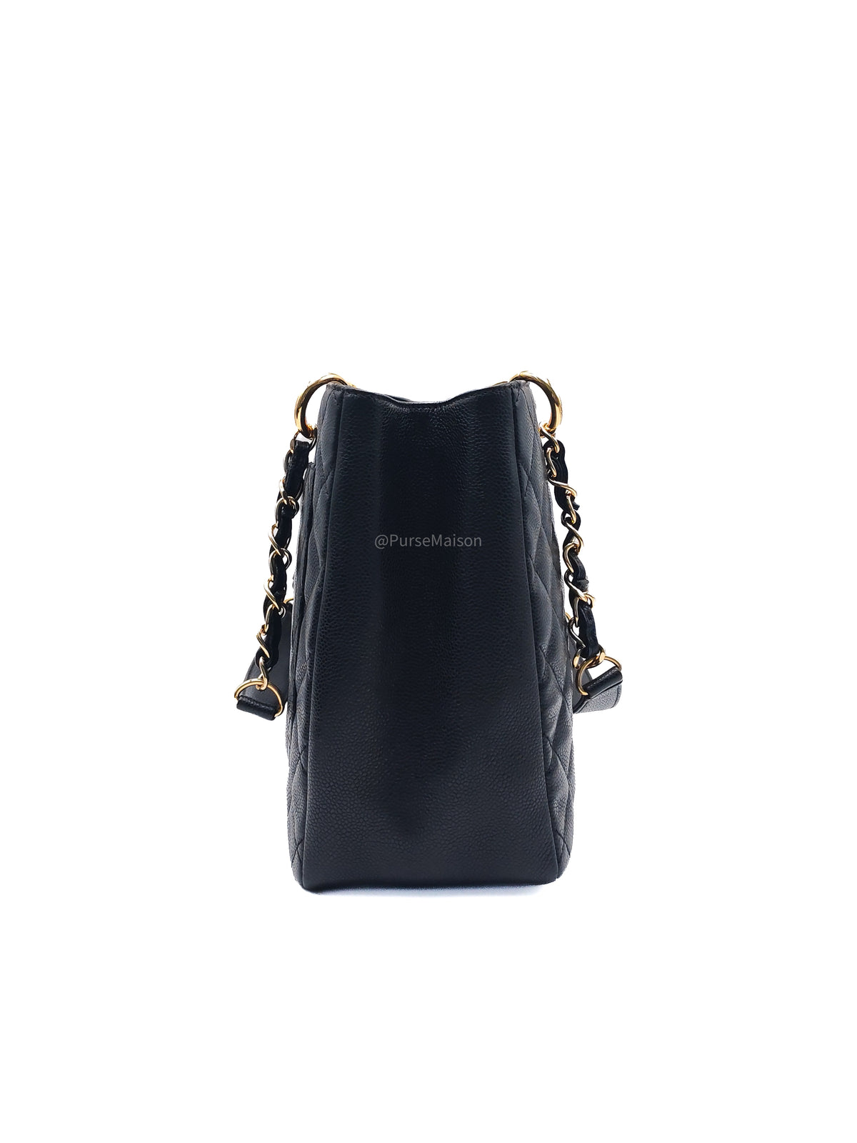 Chanel Grand Shopping Tote Bag (GST) in Black Quilted Caviar Leather Gold Hardware (Series 19) | Purse Maison Luxury Bags Shop