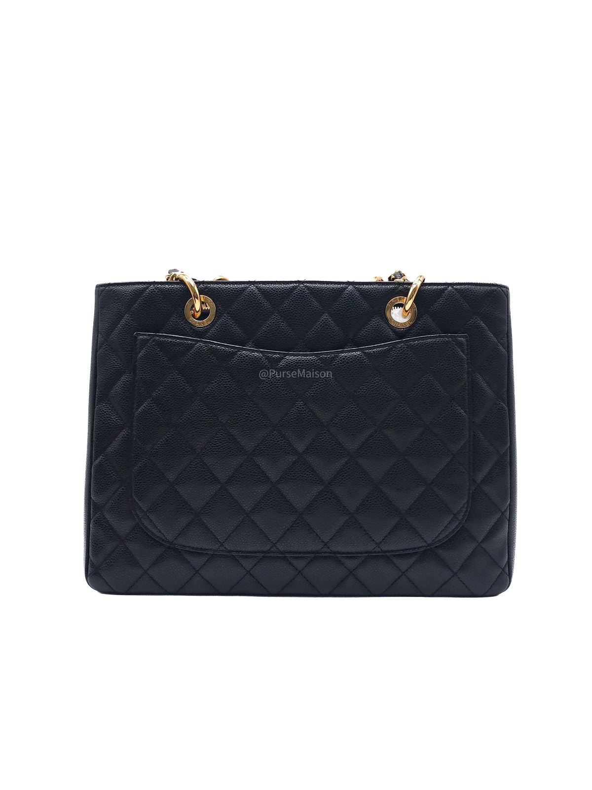 Chanel Grand Shopping Tote Bag (GST) in Black Quilted Caviar Leather Gold Hardware (Series 19) | Purse Maison Luxury Bags Shop