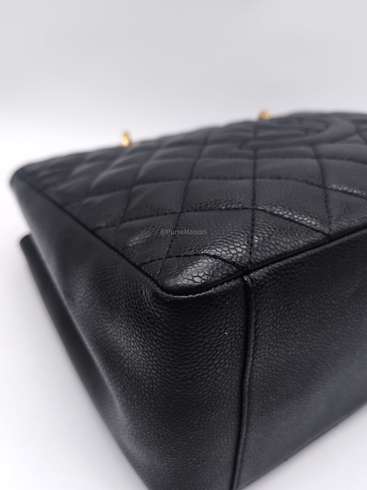 Chanel Grand Shopping Tote Bag (GST) in Black Quilted Caviar Leather Gold Hardware (Series 19) | Purse Maison Luxury Bags Shop