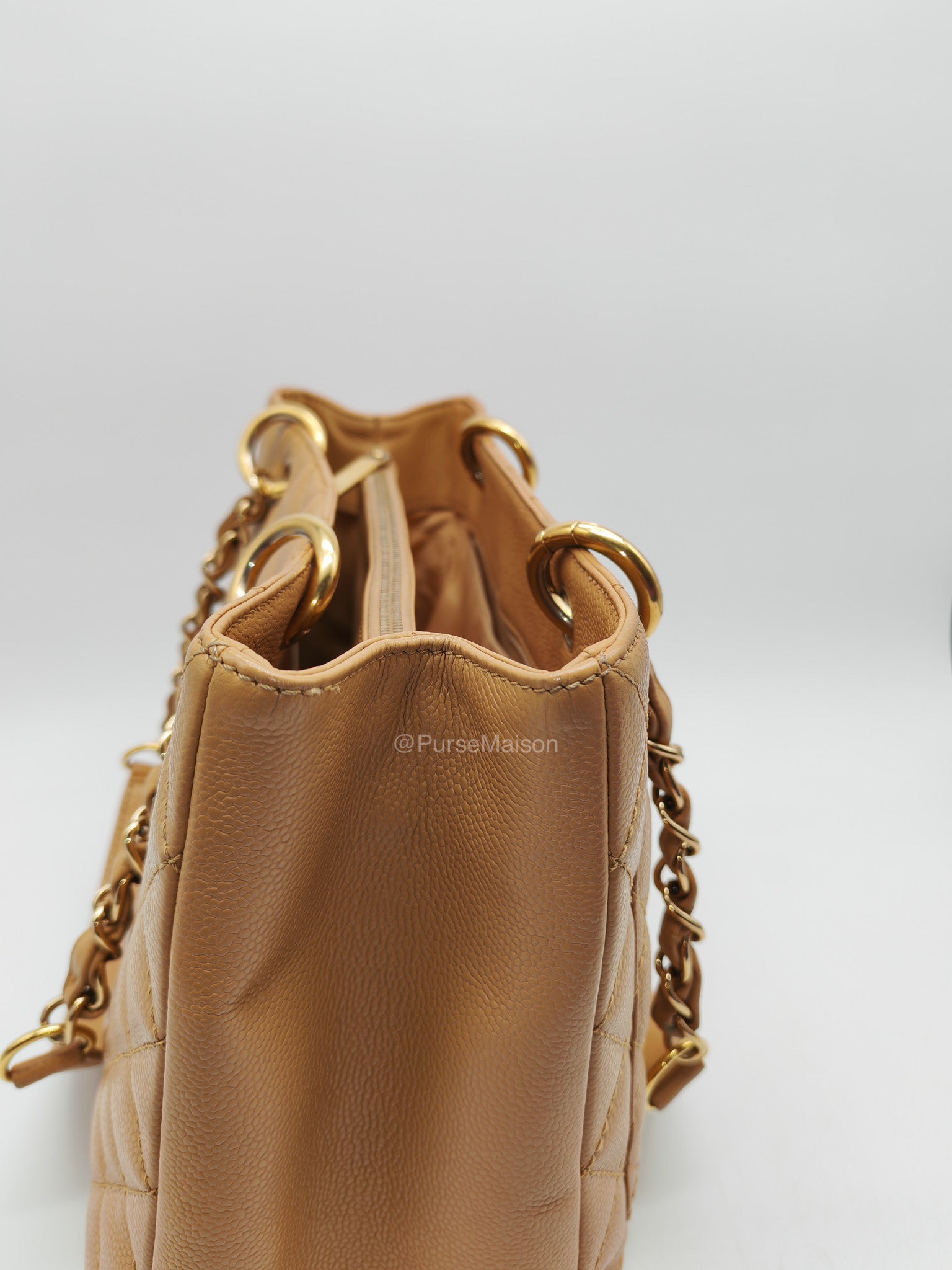 Chanel Grand Shopping Tote Bag (GST) in Dark Beige Caviar Leather Gold Hardware (Series 11) | Purse Maison Luxury Bags Shop