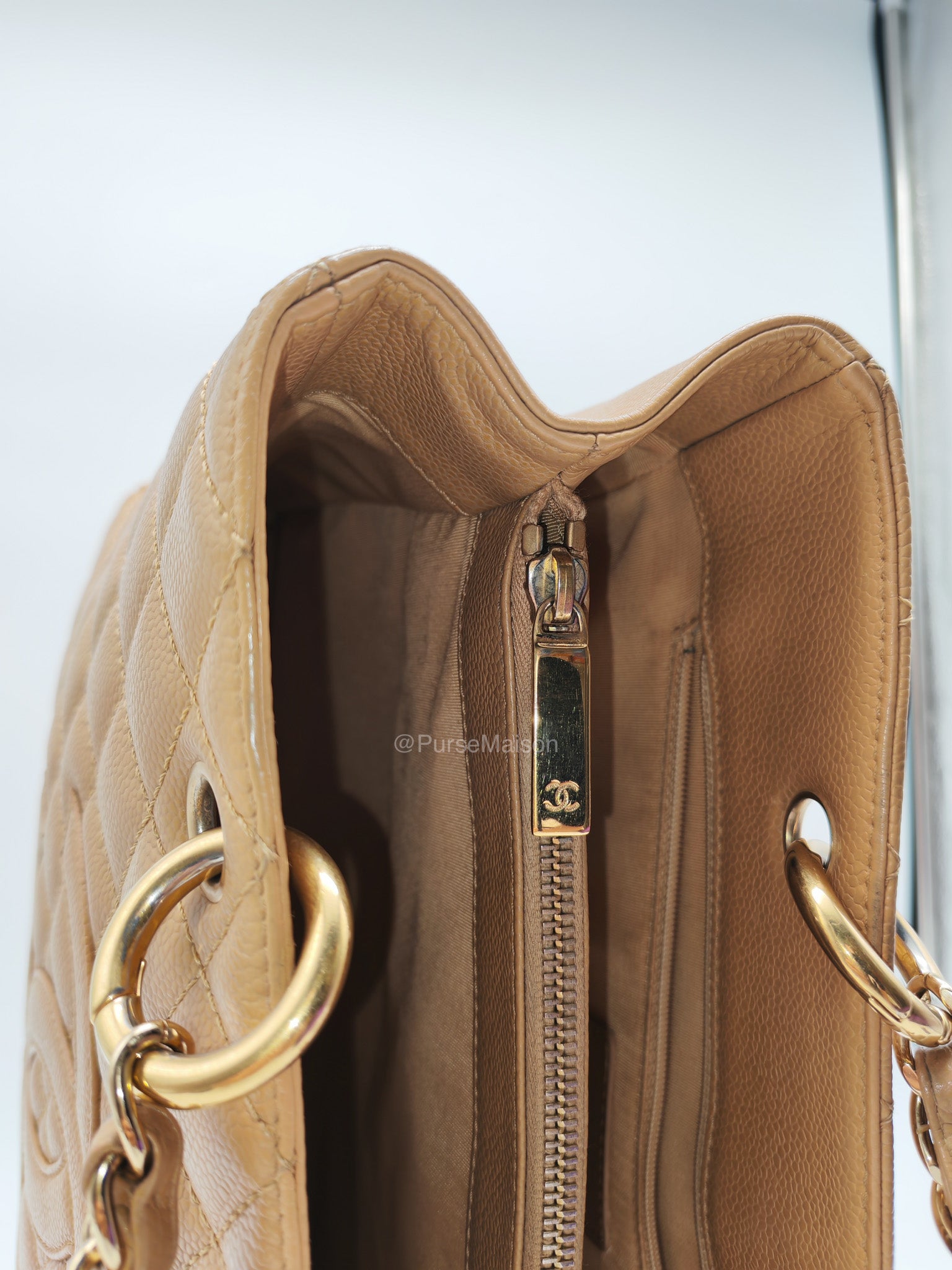 Chanel Grand Shopping Tote Bag (GST) in Dark Beige Caviar Leather Gold Hardware (Series 11) | Purse Maison Luxury Bags Shop