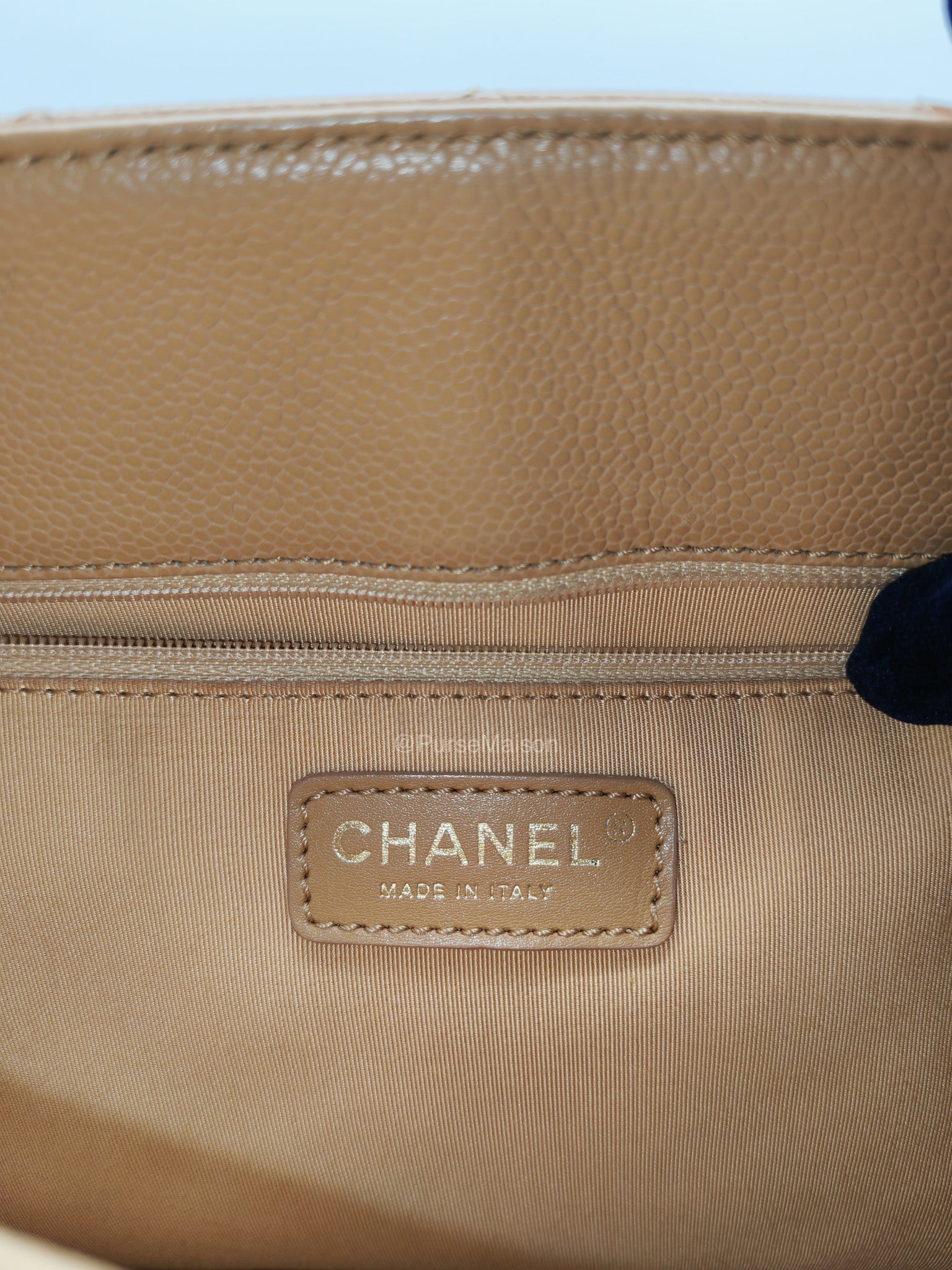 Chanel Grand Shopping Tote Bag (GST) in Dark Beige Caviar Leather Gold Hardware (Series 11) | Purse Maison Luxury Bags Shop