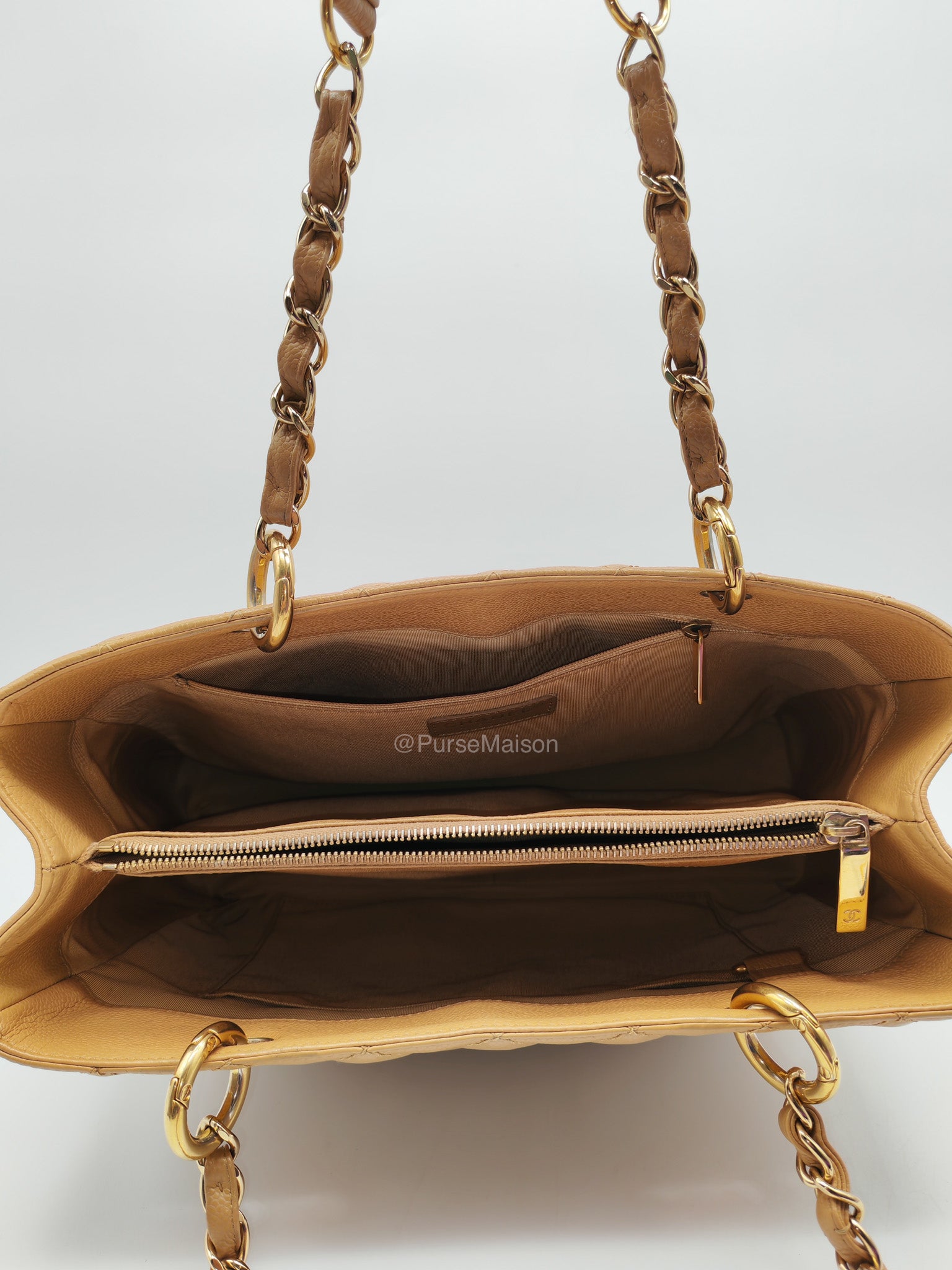 Chanel Grand Shopping Tote Bag (GST) in Dark Beige Caviar Leather Gold Hardware (Series 11) | Purse Maison Luxury Bags Shop