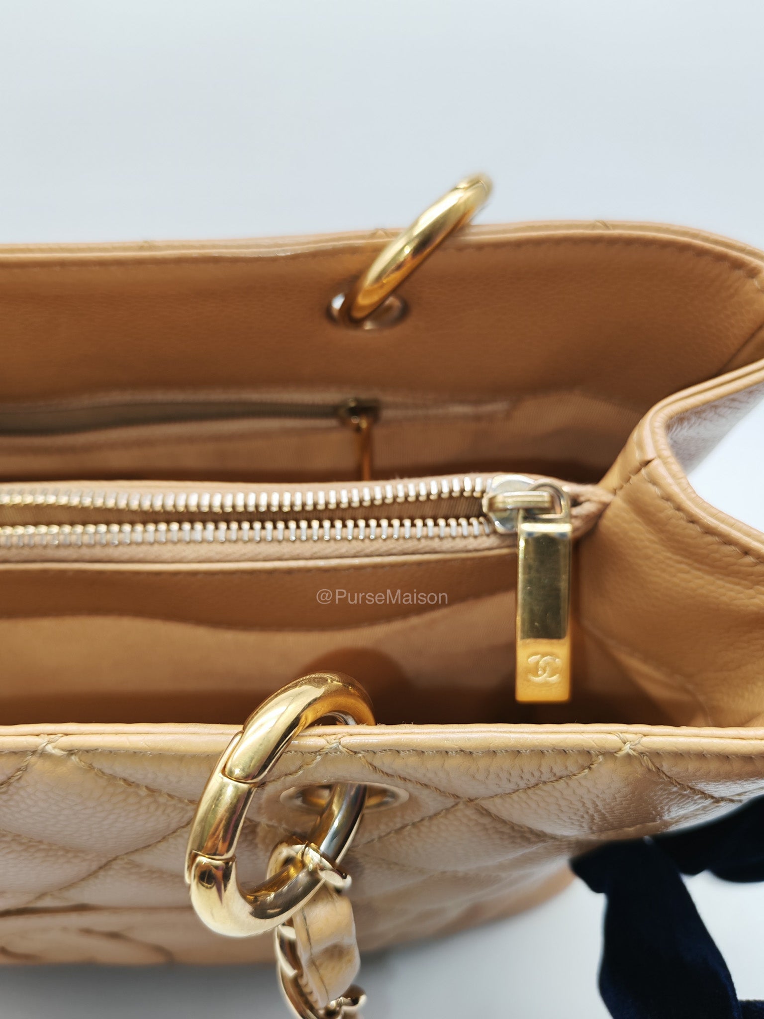 Chanel Grand Shopping Tote Bag (GST) in Dark Beige Caviar Leather Gold Hardware (Series 11) | Purse Maison Luxury Bags Shop