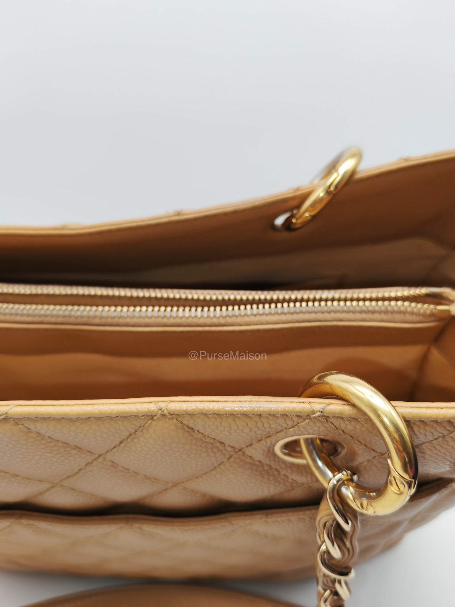 Chanel Grand Shopping Tote Bag (GST) in Dark Beige Caviar Leather Gold Hardware (Series 11) | Purse Maison Luxury Bags Shop