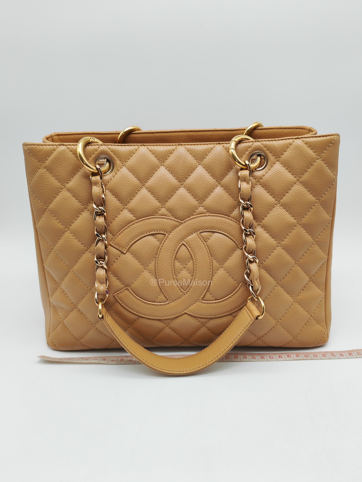 Chanel Grand Shopping Tote Bag (GST) in Dark Beige Caviar Leather Gold Hardware (Series 11) | Purse Maison Luxury Bags Shop