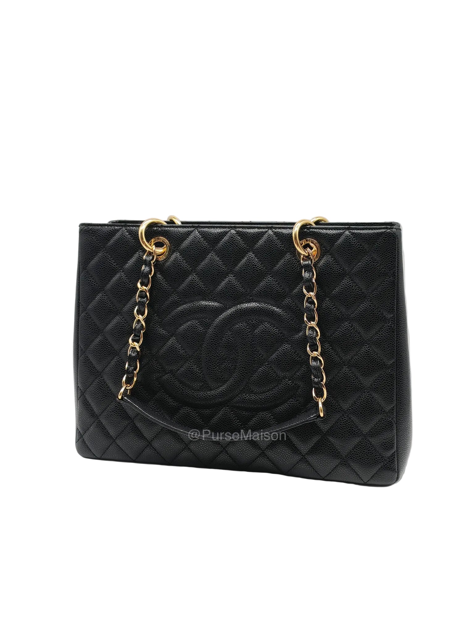 Chanel Grand Shopping Tote (GST) in Black Caviar Leather and Gold Hardware Series 18 | Purse Maison Luxury Bags Shop