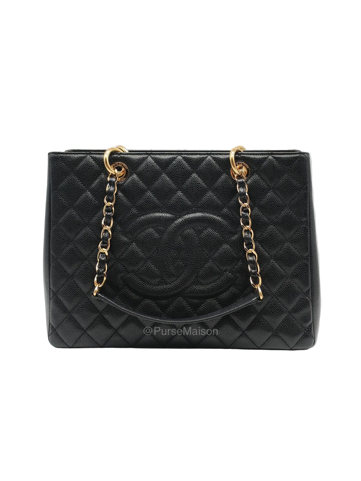 Chanel Grand Shopping Tote (GST) in Black Caviar Leather and Gold Hardware Series 18 | Purse Maison Luxury Bags Shop