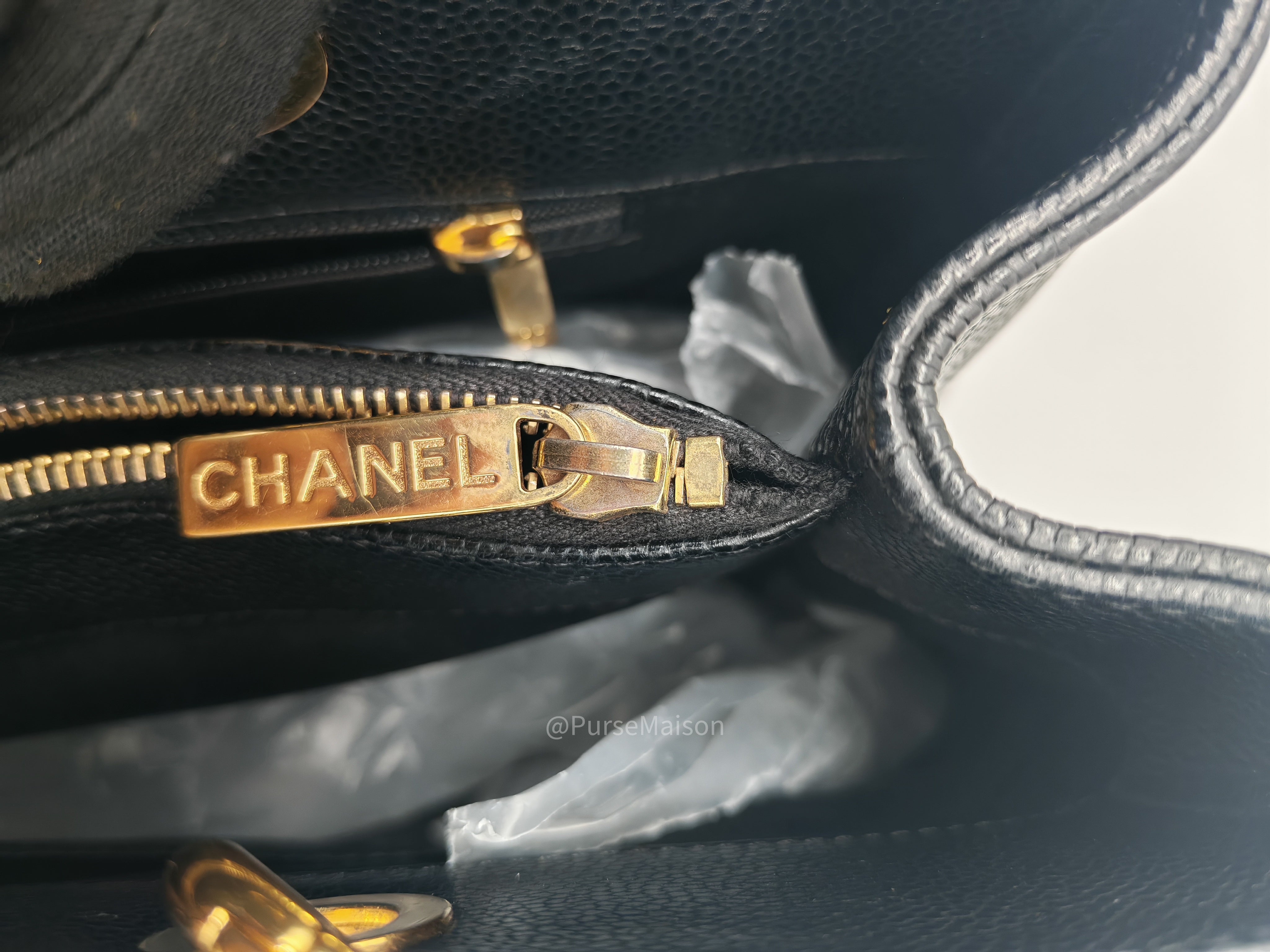 Chanel Grand Shopping Tote (GST) in Black Caviar Leather and Gold Hardware Series 20 | Purse Maison Luxury Bags Shop
