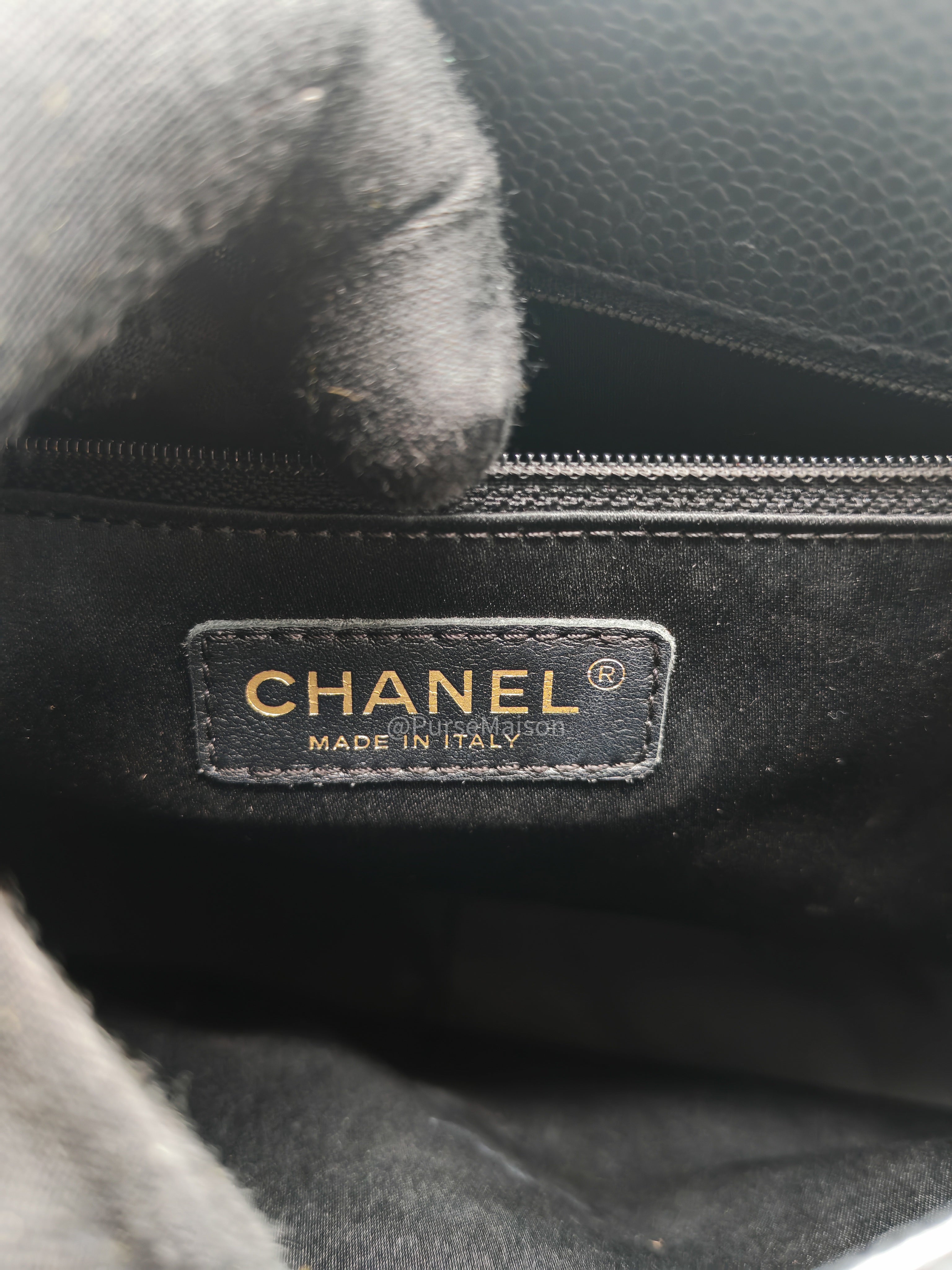 Chanel Grand Shopping Tote (GST) in Black Caviar Leather and Gold Hardware Series 20 | Purse Maison Luxury Bags Shop