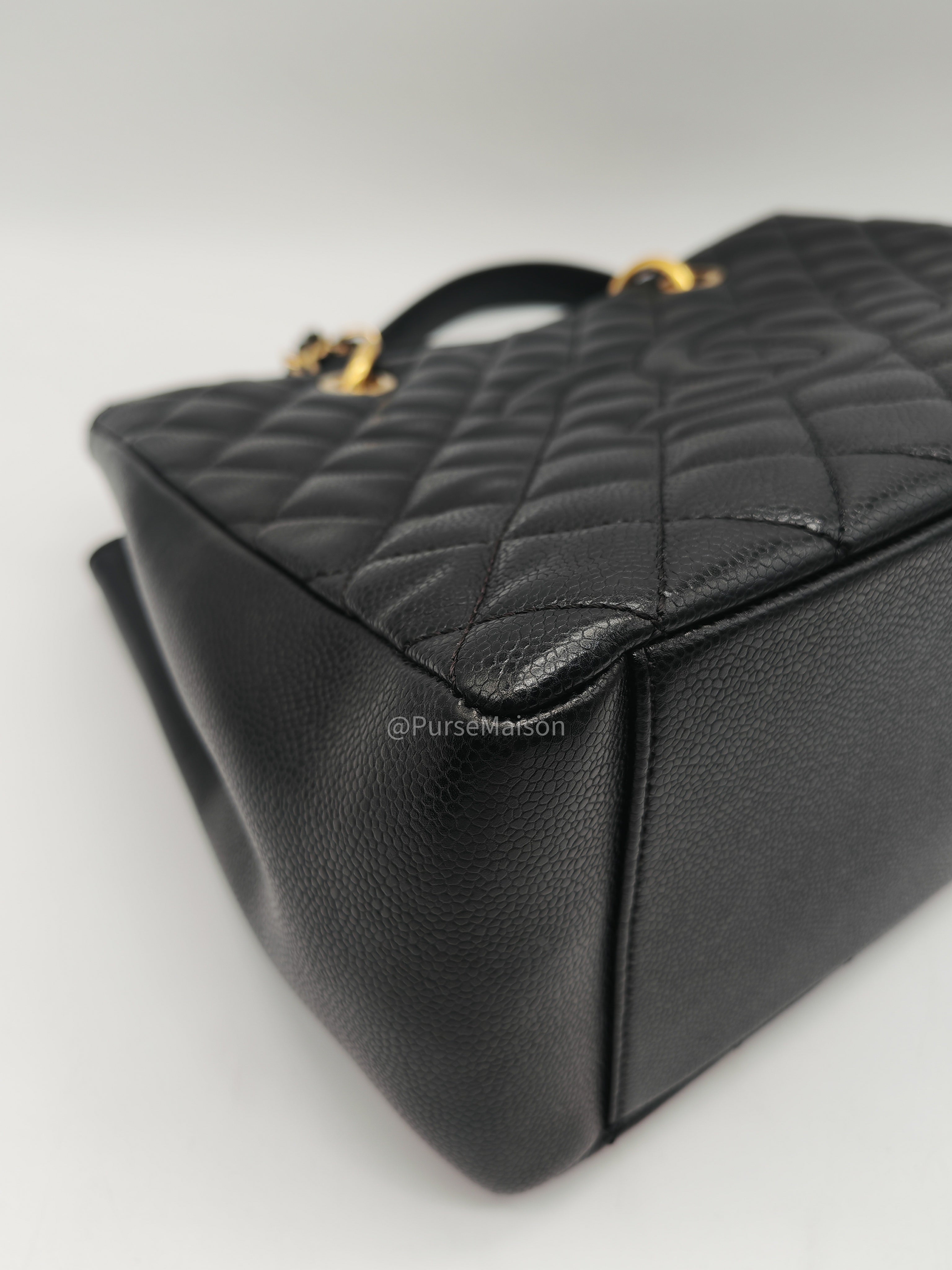Chanel Grand Shopping Tote (GST) in Black Caviar Leather and Gold Hardware Series 20 | Purse Maison Luxury Bags Shop
