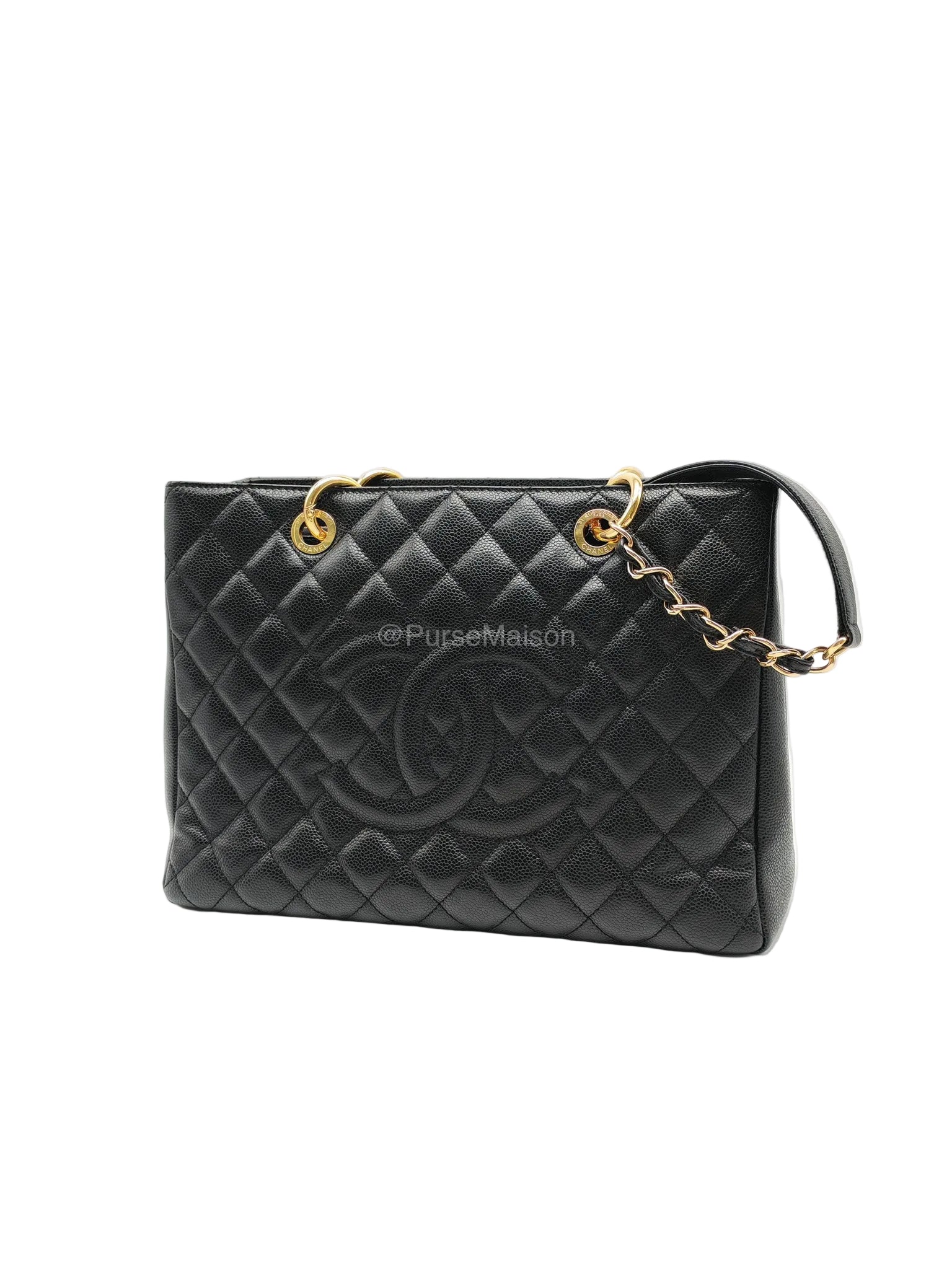 Chanel Grand Shopping Tote (GST) in Black Caviar Leather and Gold Hardware Series 21 | Purse Maison Luxury Bags Shop
