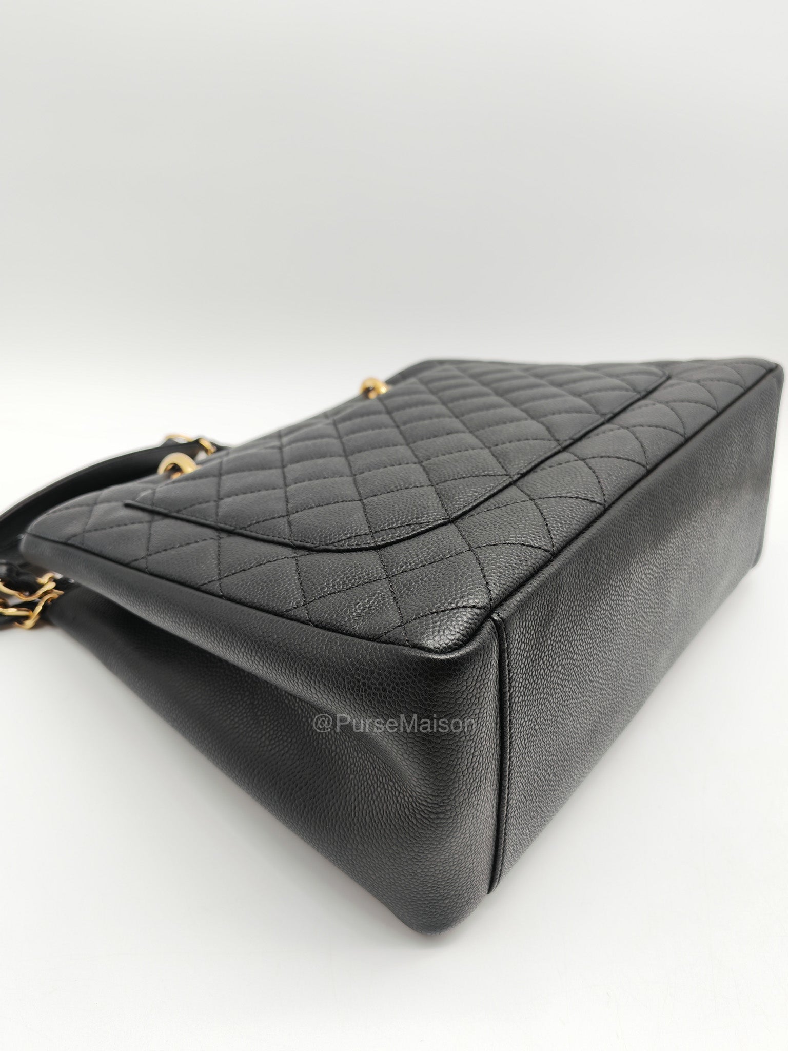 Chanel Grand Shopping Tote (GST) in Black Quilted Caviar Leather and Gold Hardware Series 17 | Purse Maison Luxury Bags Shop