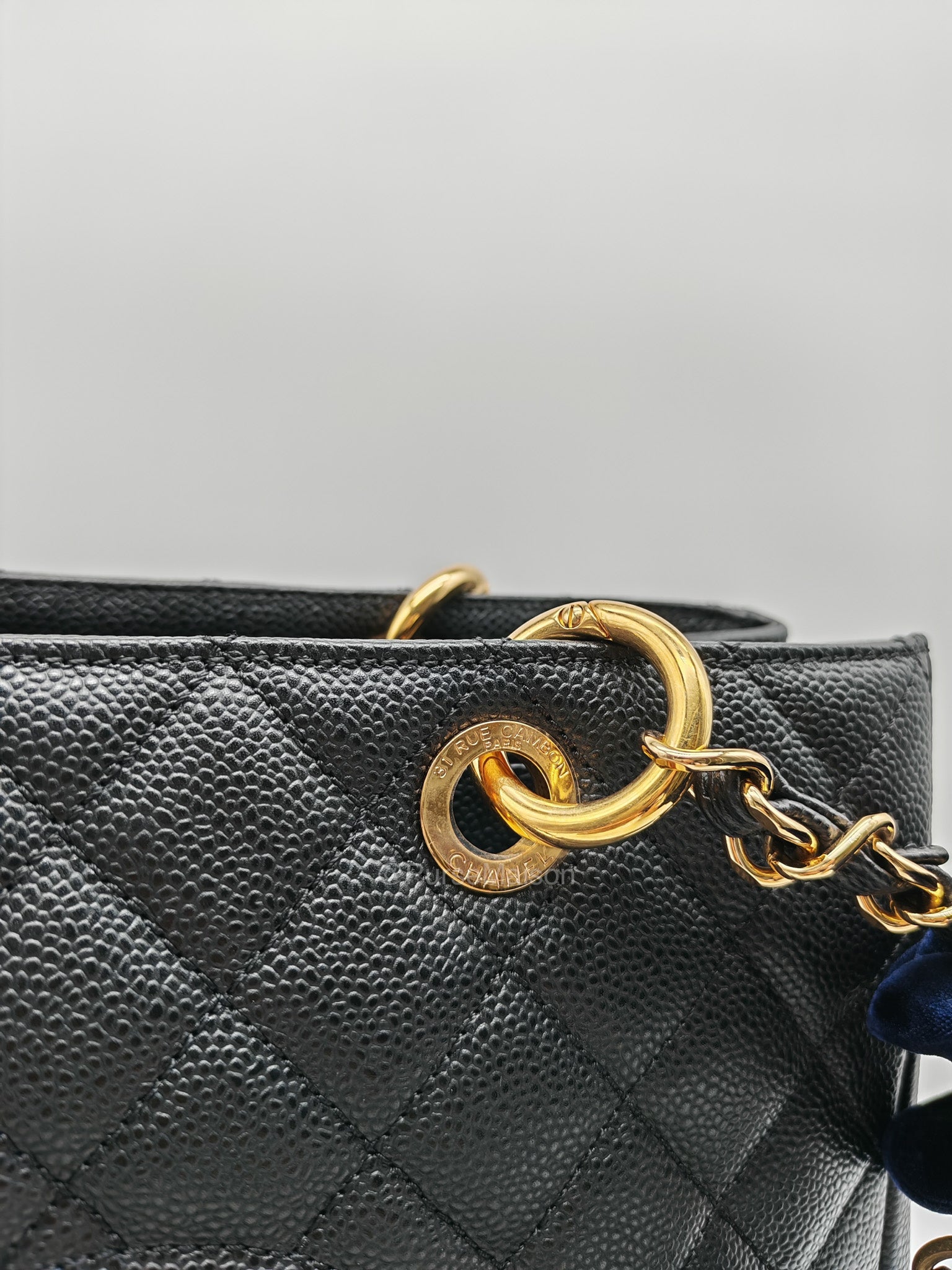 Chanel Grand Shopping Tote (GST) in Black Quilted Caviar Leather and Gold Hardware Series 17 | Purse Maison Luxury Bags Shop