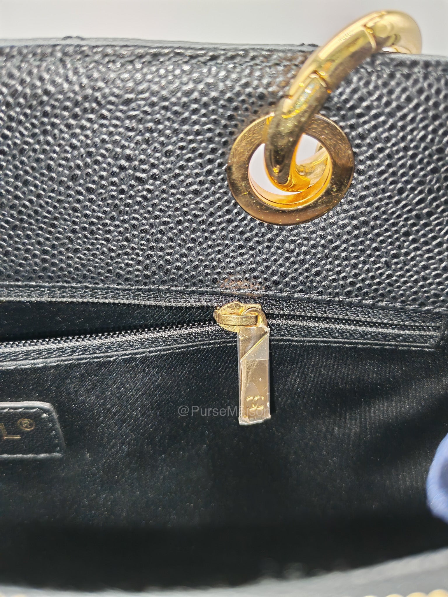 Chanel Grand Shopping Tote (GST) in Black Quilted Caviar Leather and Gold Hardware Series 17 | Purse Maison Luxury Bags Shop