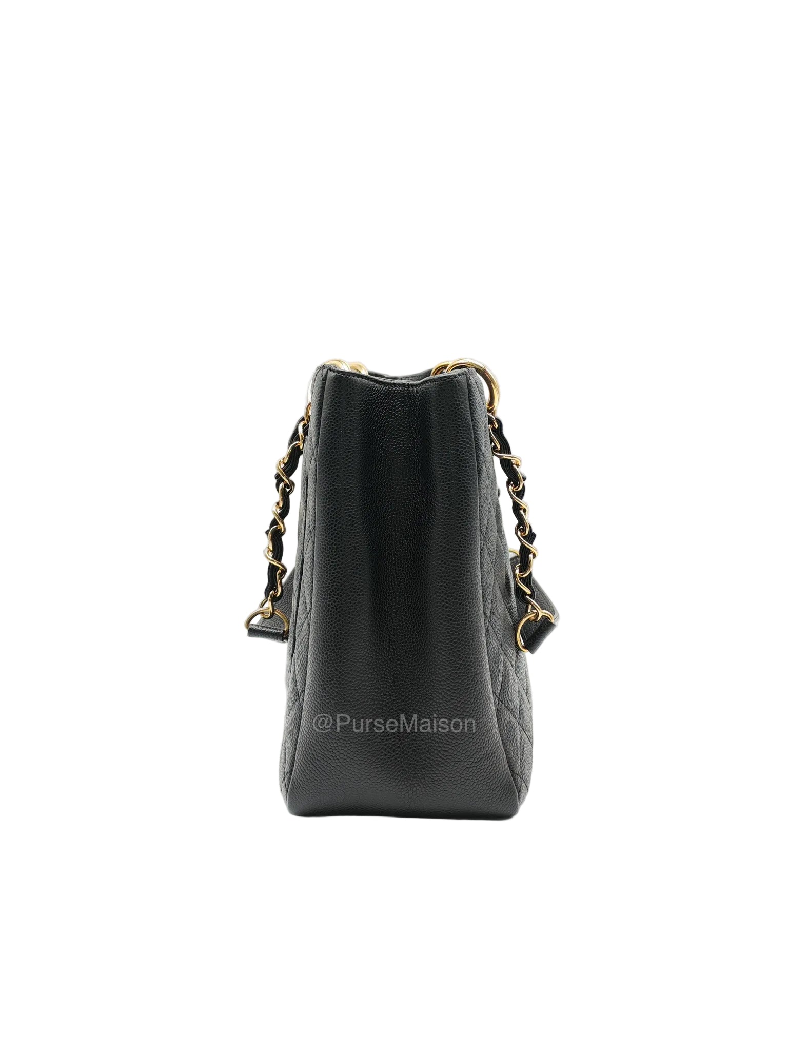 Chanel Grand Shopping Tote (GST) in Black Quilted Caviar Leather and Gold Hardware Series 17 | Purse Maison Luxury Bags Shop