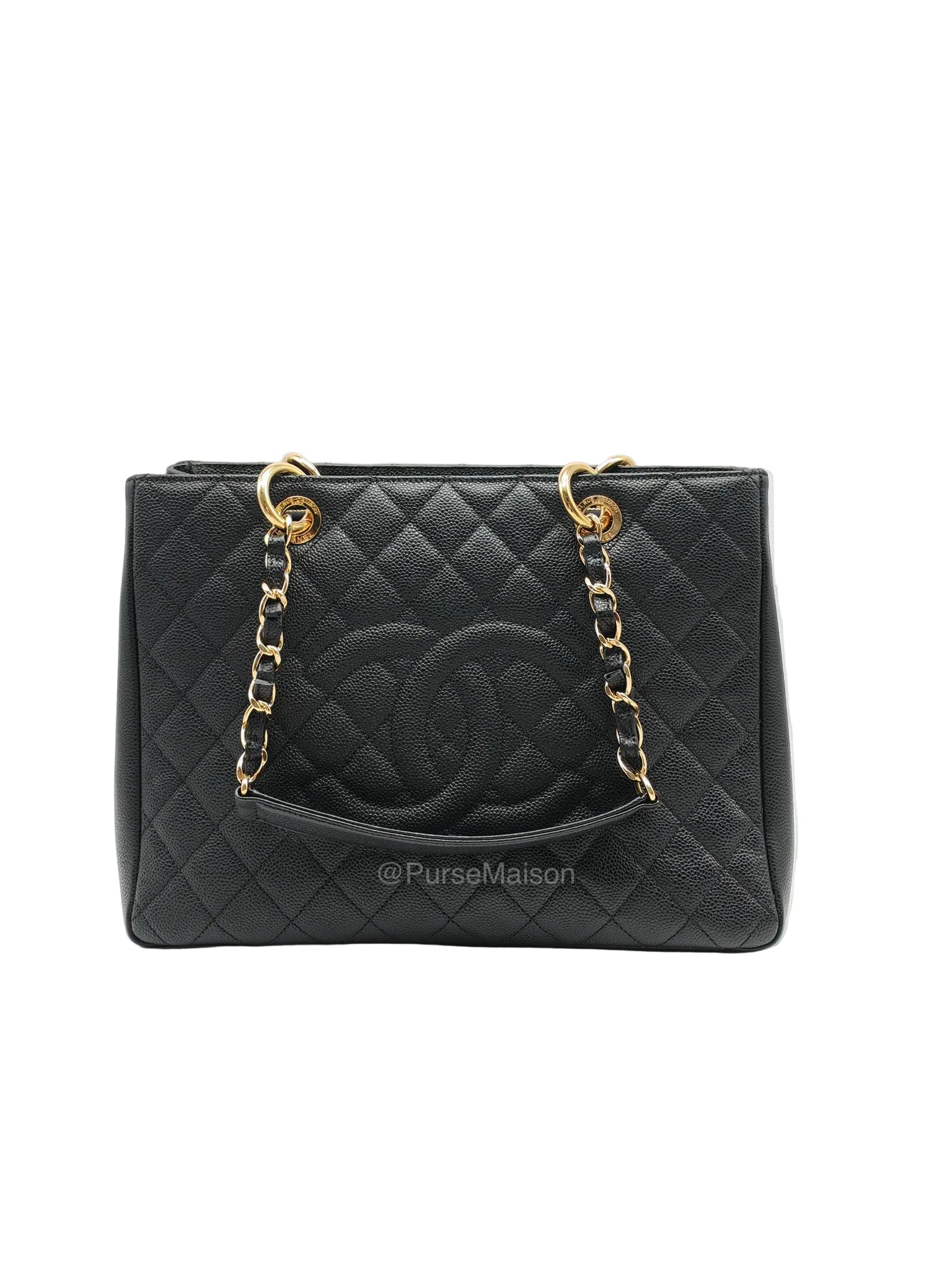 Chanel Grand Shopping Tote (GST) in Black Quilted Caviar Leather and Gold Hardware Series 17 | Purse Maison Luxury Bags Shop