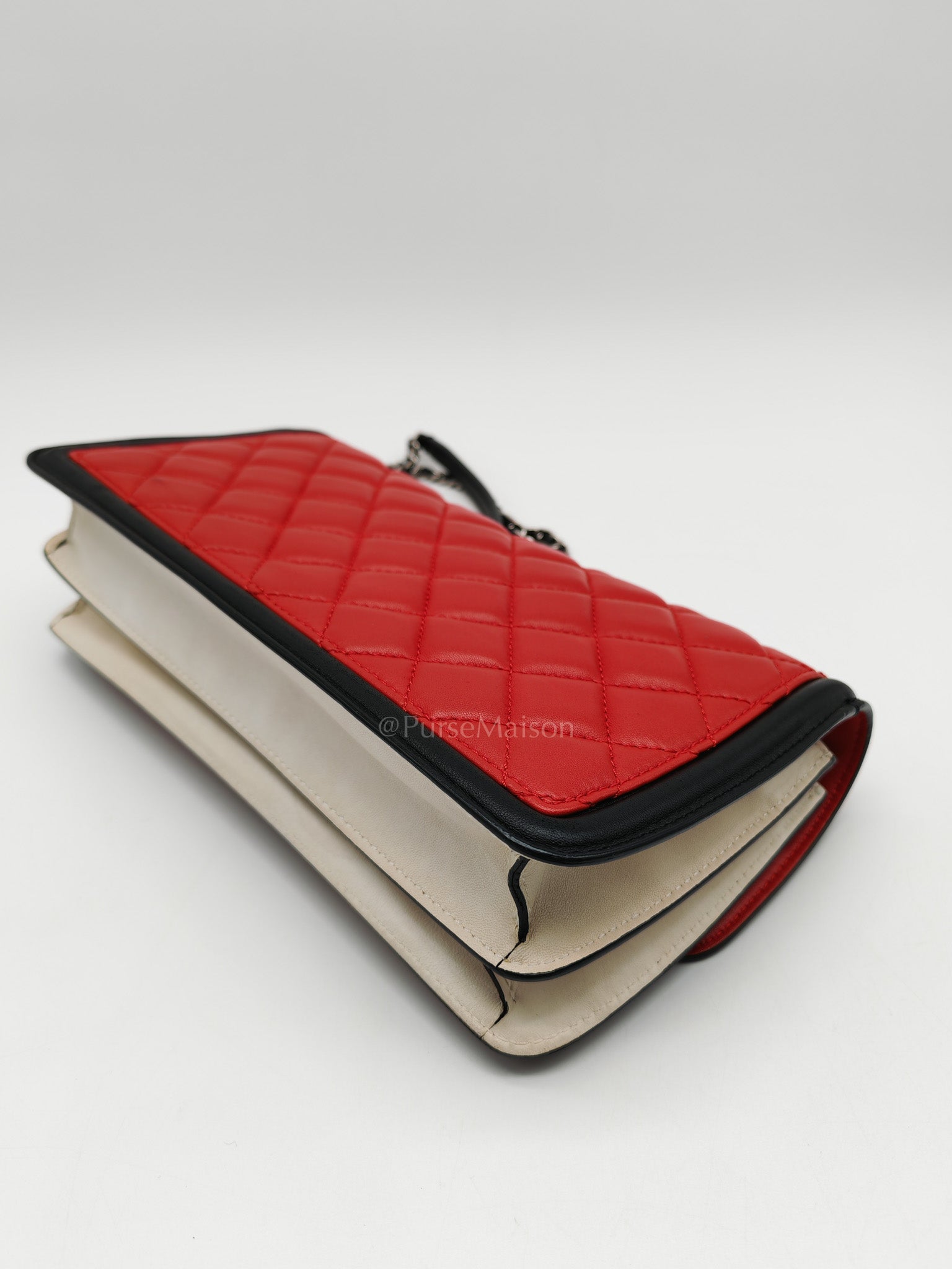 Chanel Graphic Flap Bag in Tri-Color Lambskin Leather & Silver Hardware Series 17 | Purse Maison Luxury Bags Shop