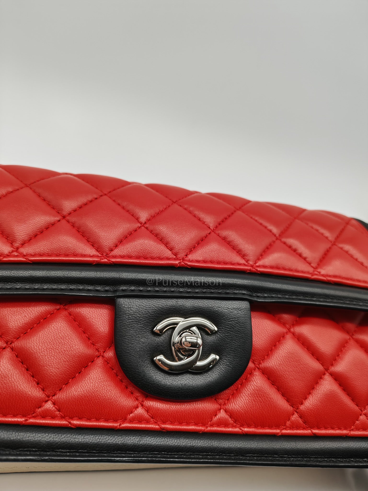 Chanel Graphic Flap Bag in Tri-Color Lambskin Leather & Silver Hardware Series 17 | Purse Maison Luxury Bags Shop