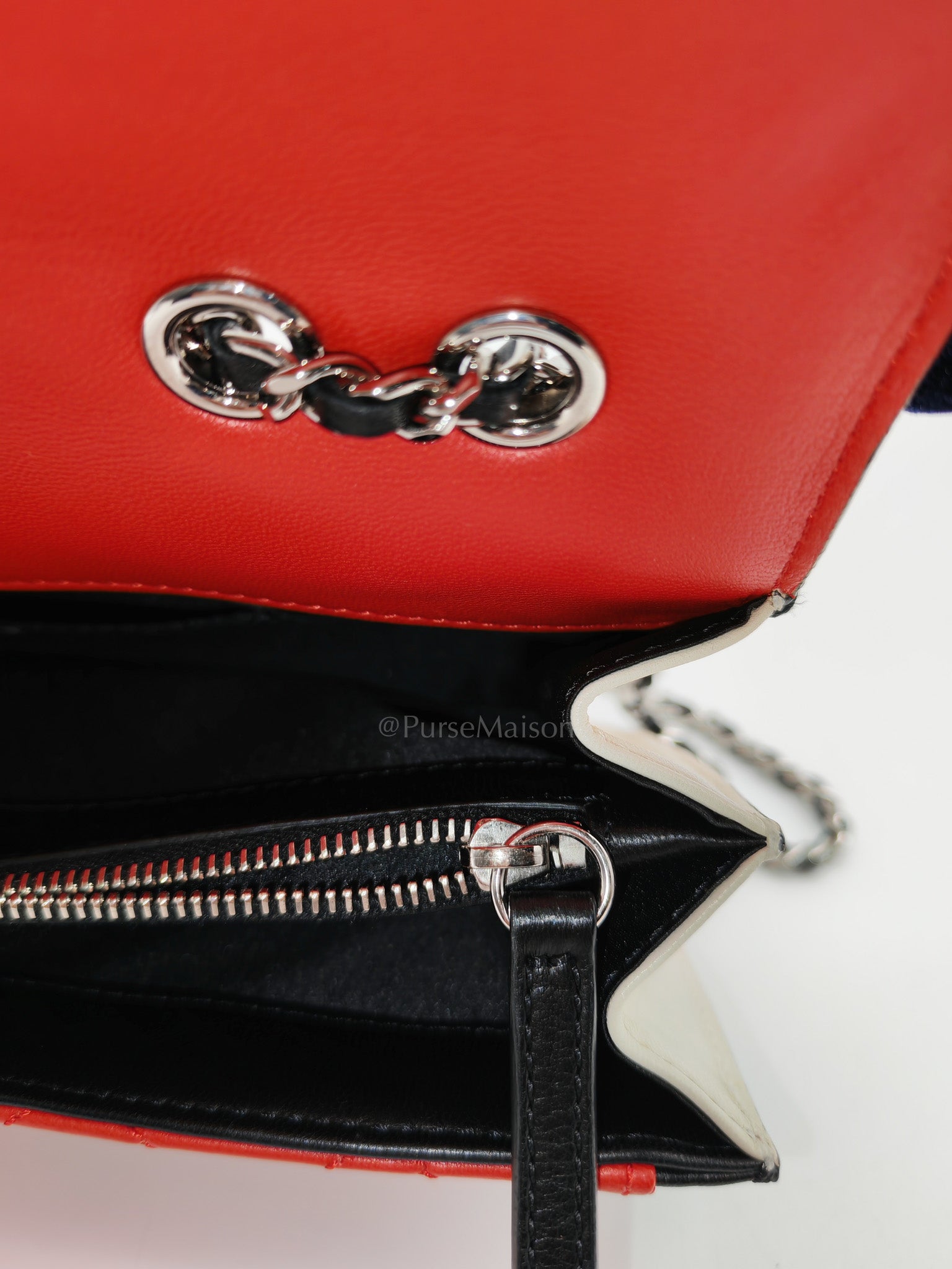 Chanel Graphic Flap Bag in Tri-Color Lambskin Leather & Silver Hardware Series 17 | Purse Maison Luxury Bags Shop