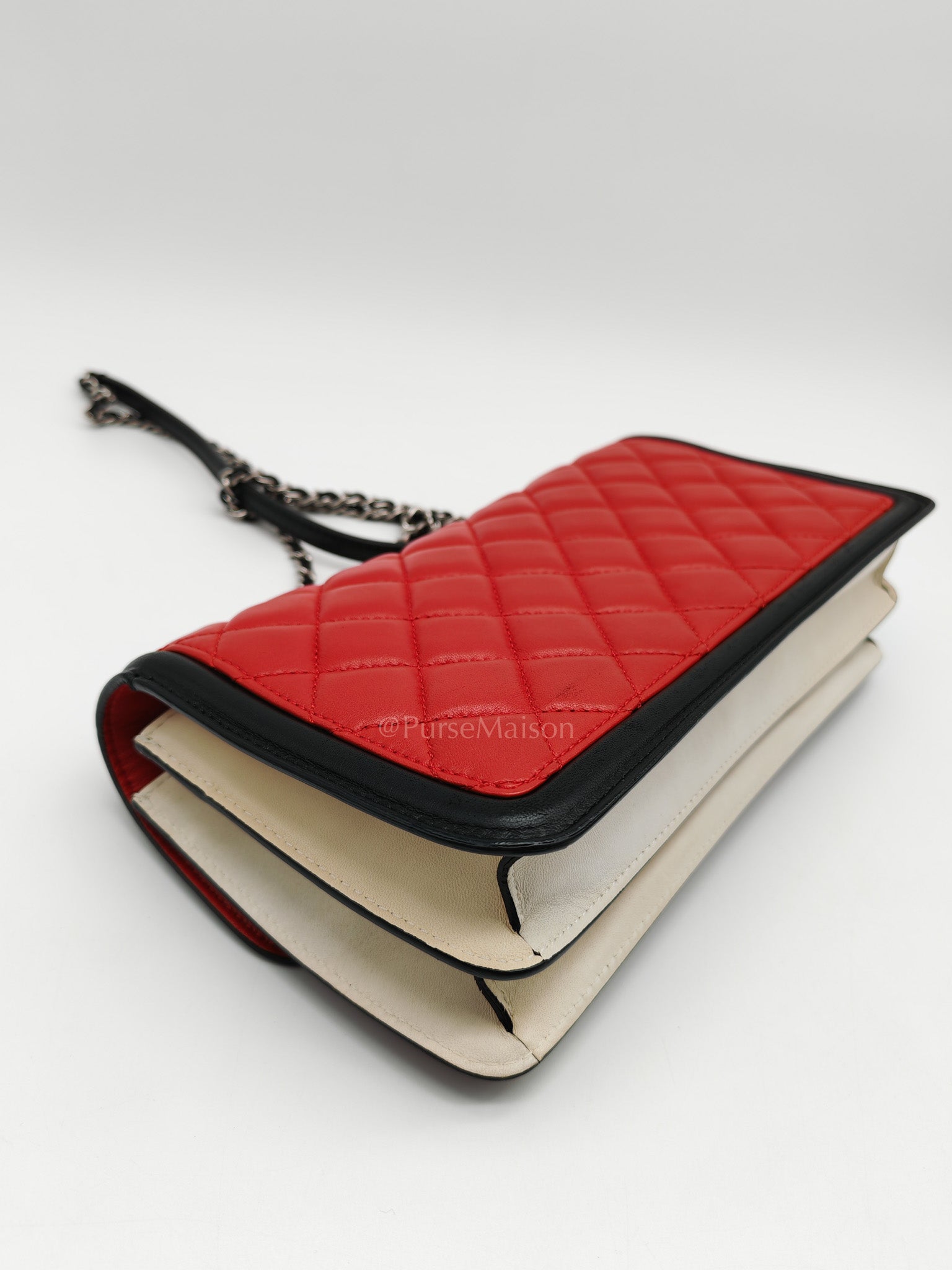 Chanel Graphic Flap Bag in Tri-Color Lambskin Leather & Silver Hardware Series 17 | Purse Maison Luxury Bags Shop