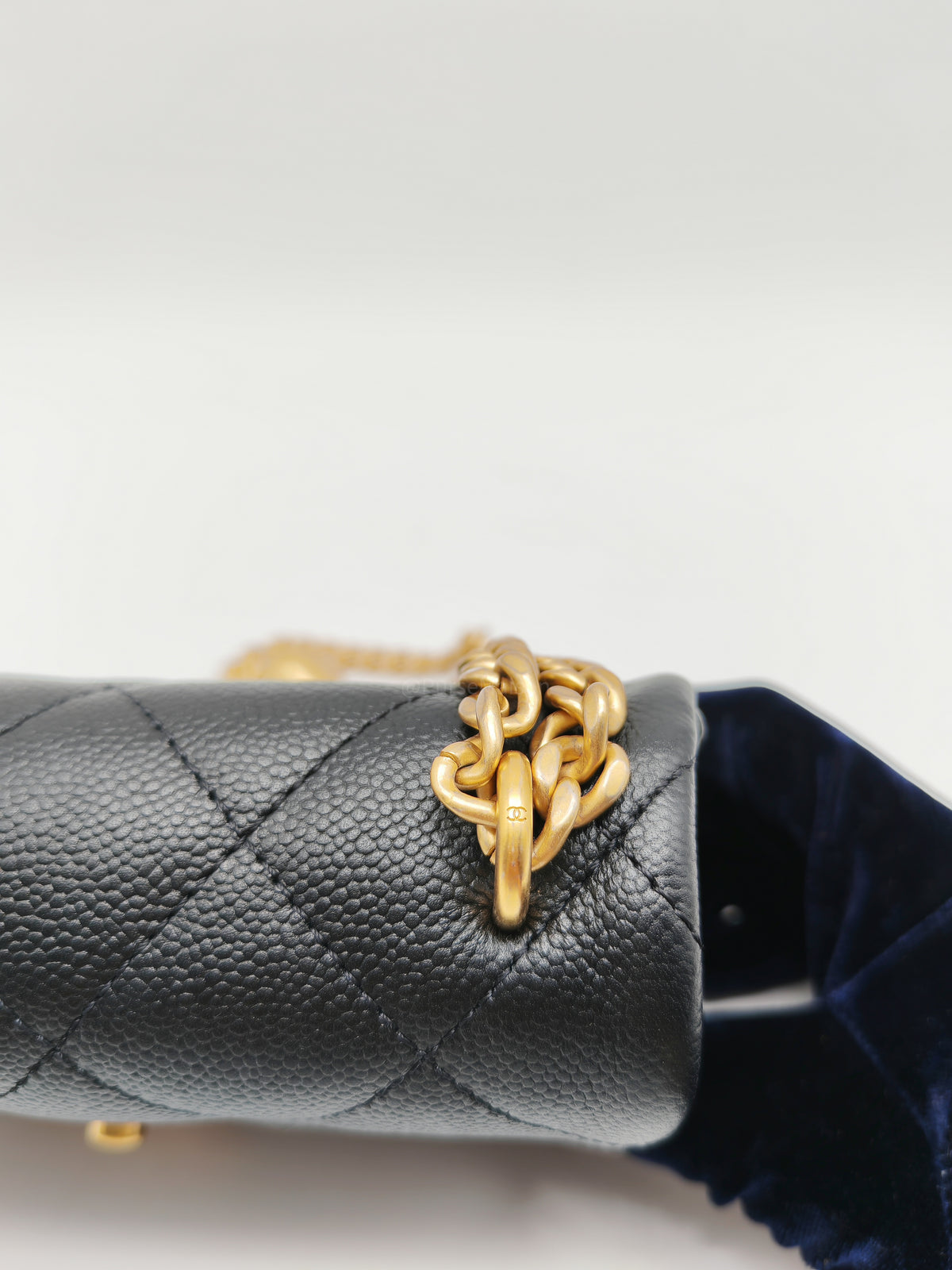 Chanel Heart Crush Mini Flap Bag in Black Quilted Caviar Leather and Aged Gold Hardware Microchip | Purse Maison Luxury Bags Shop