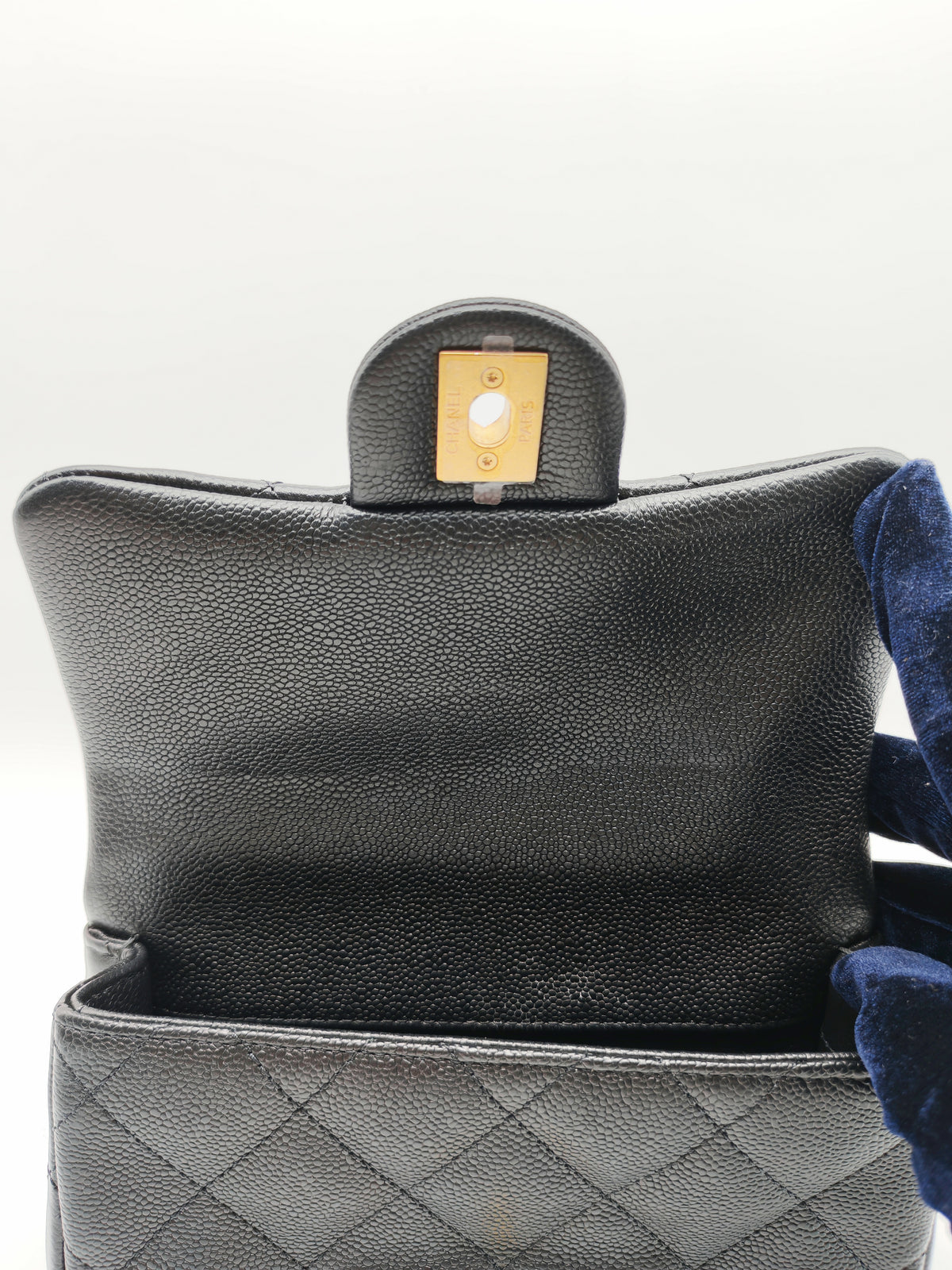 Chanel Heart Crush Mini Flap Bag in Black Quilted Caviar Leather and Aged Gold Hardware Microchip | Purse Maison Luxury Bags Shop