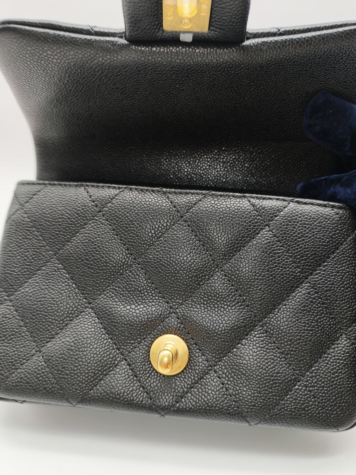 Chanel Heart Crush Mini Flap Bag in Black Quilted Caviar Leather and Aged Gold Hardware Microchip | Purse Maison Luxury Bags Shop