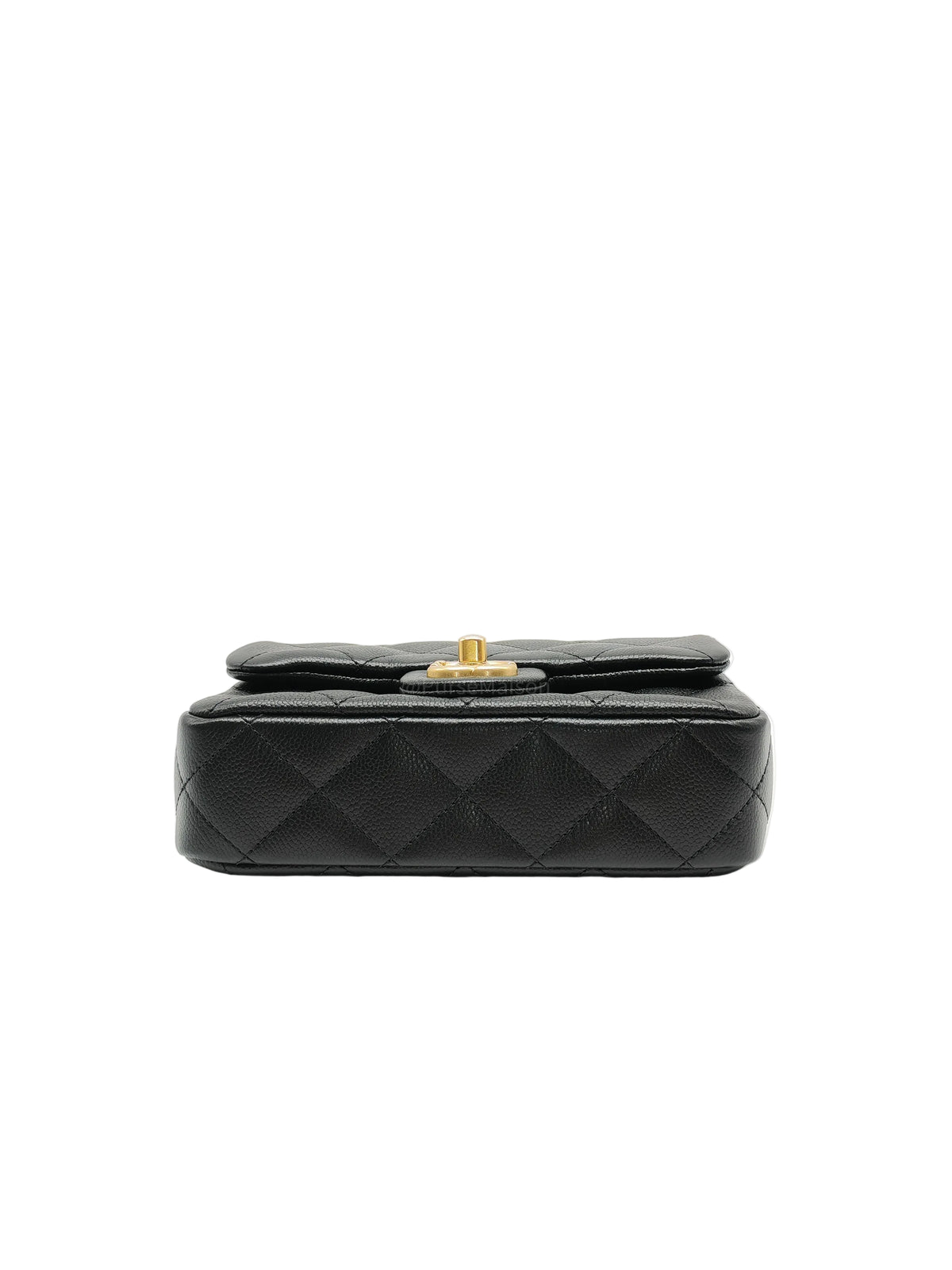 Chanel Heart Crush Mini Flap Bag in Black Quilted Caviar Leather and Aged Gold Hardware Microchip | Purse Maison Luxury Bags Shop